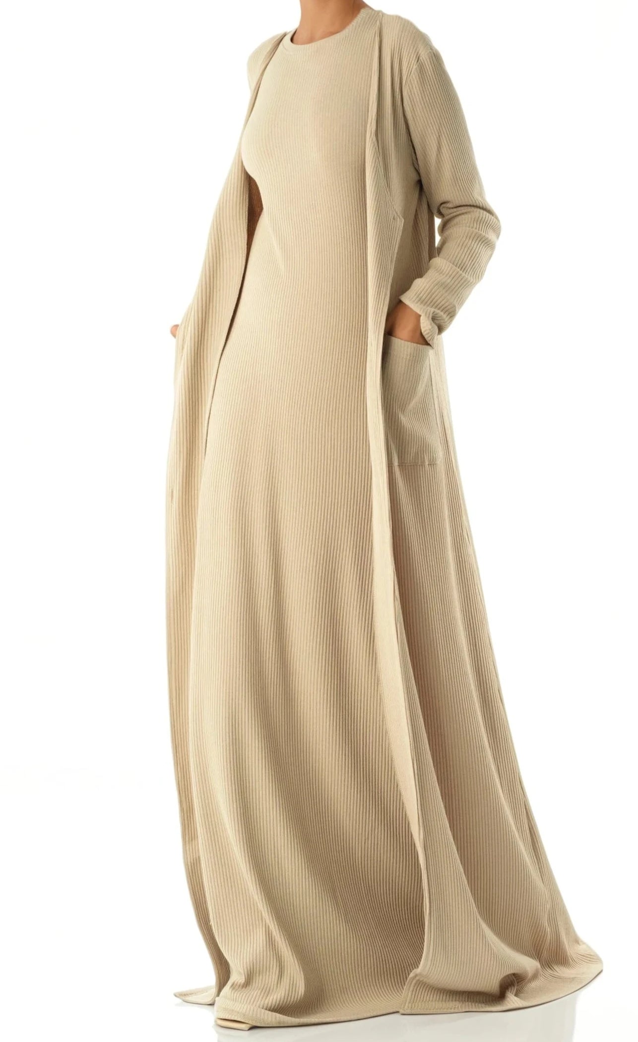 Modest dress Nude unparalleled elegance matching set Kabayare