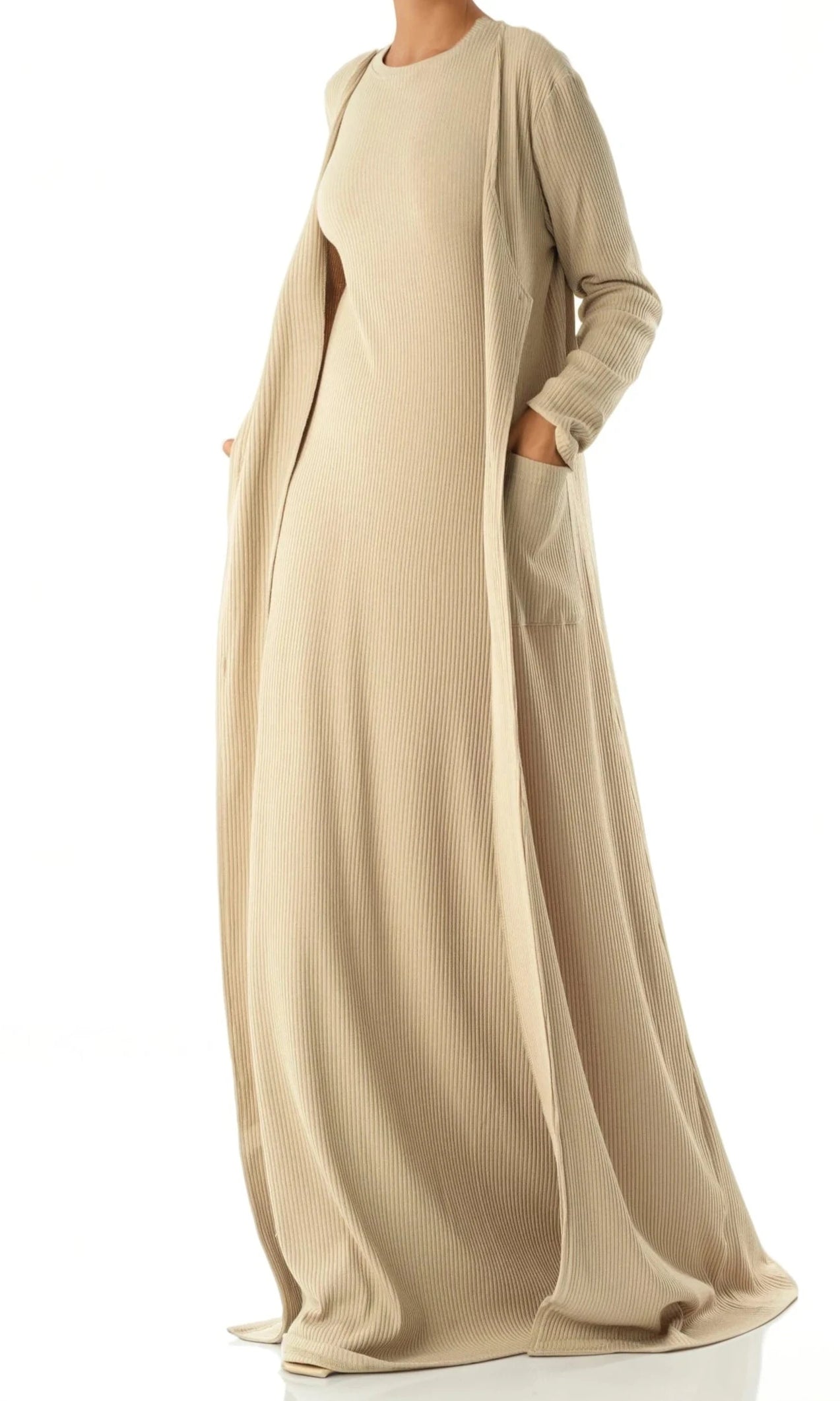 Modest dress Nude unparalleled elegance matching set Kabayare