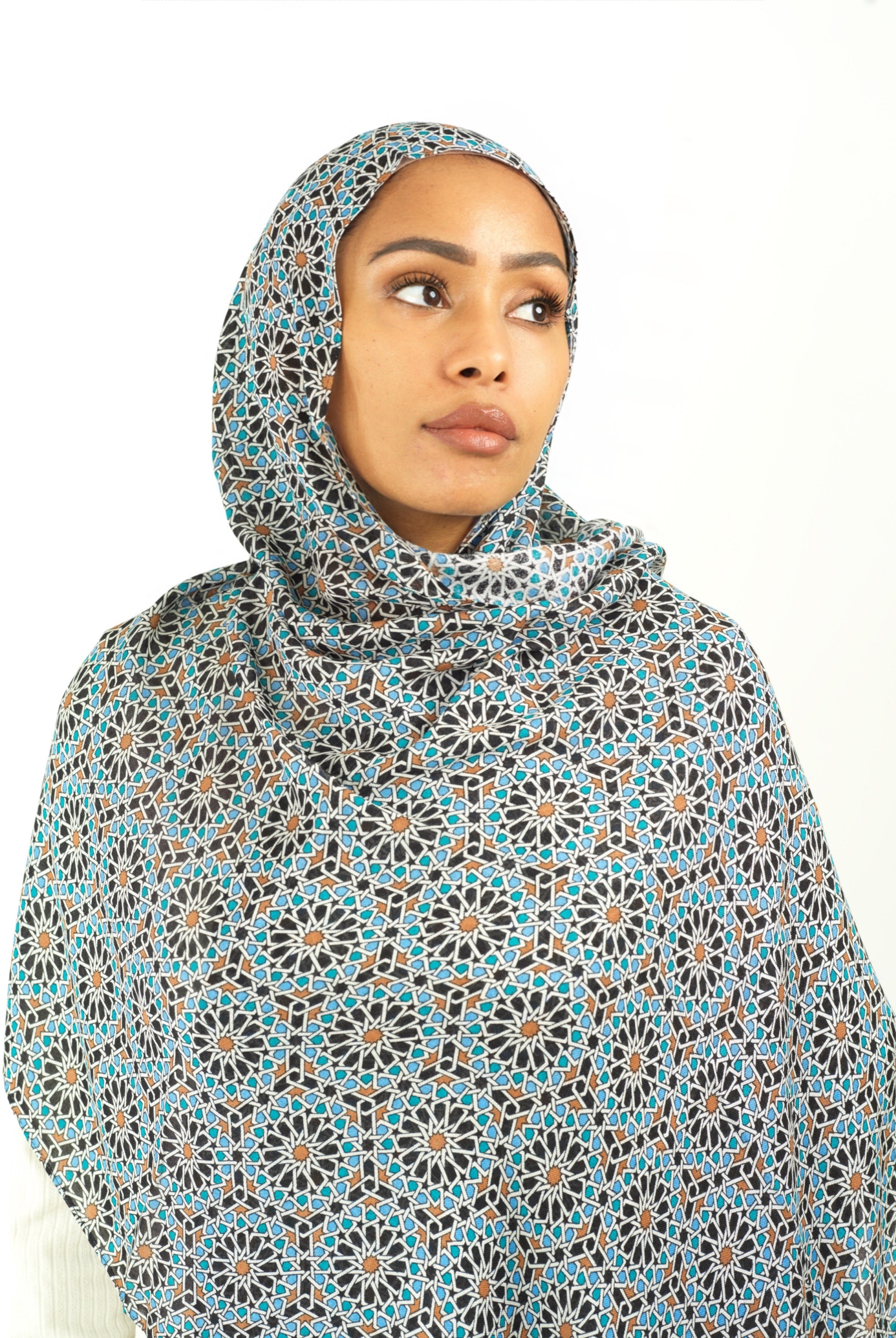 Moroccan art modal print hijab Kabayare