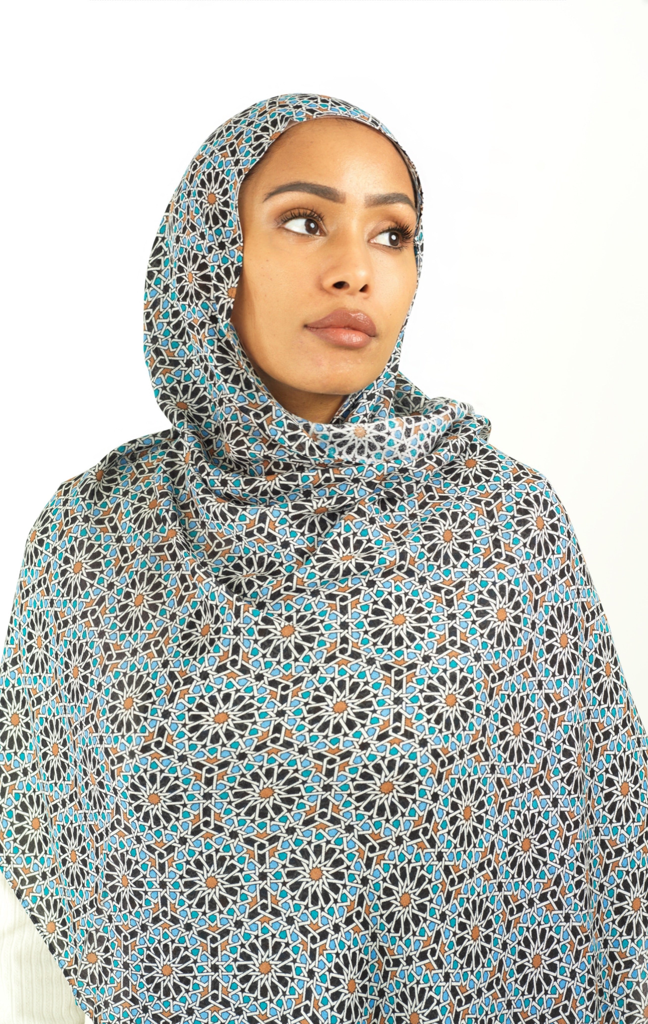 Moroccan art modal print hijab Kabayare