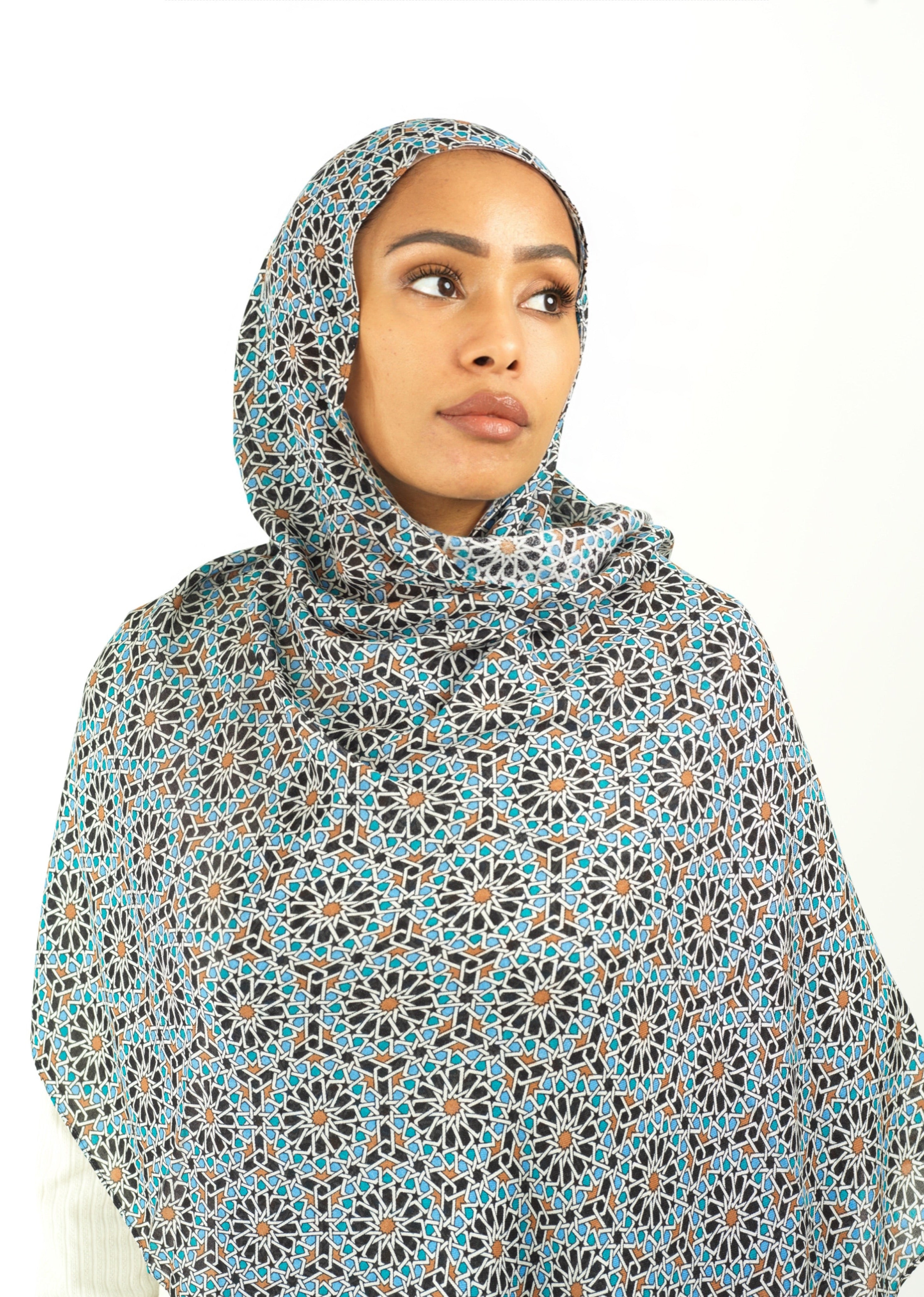 Moroccan art modal print hijab Kabayare