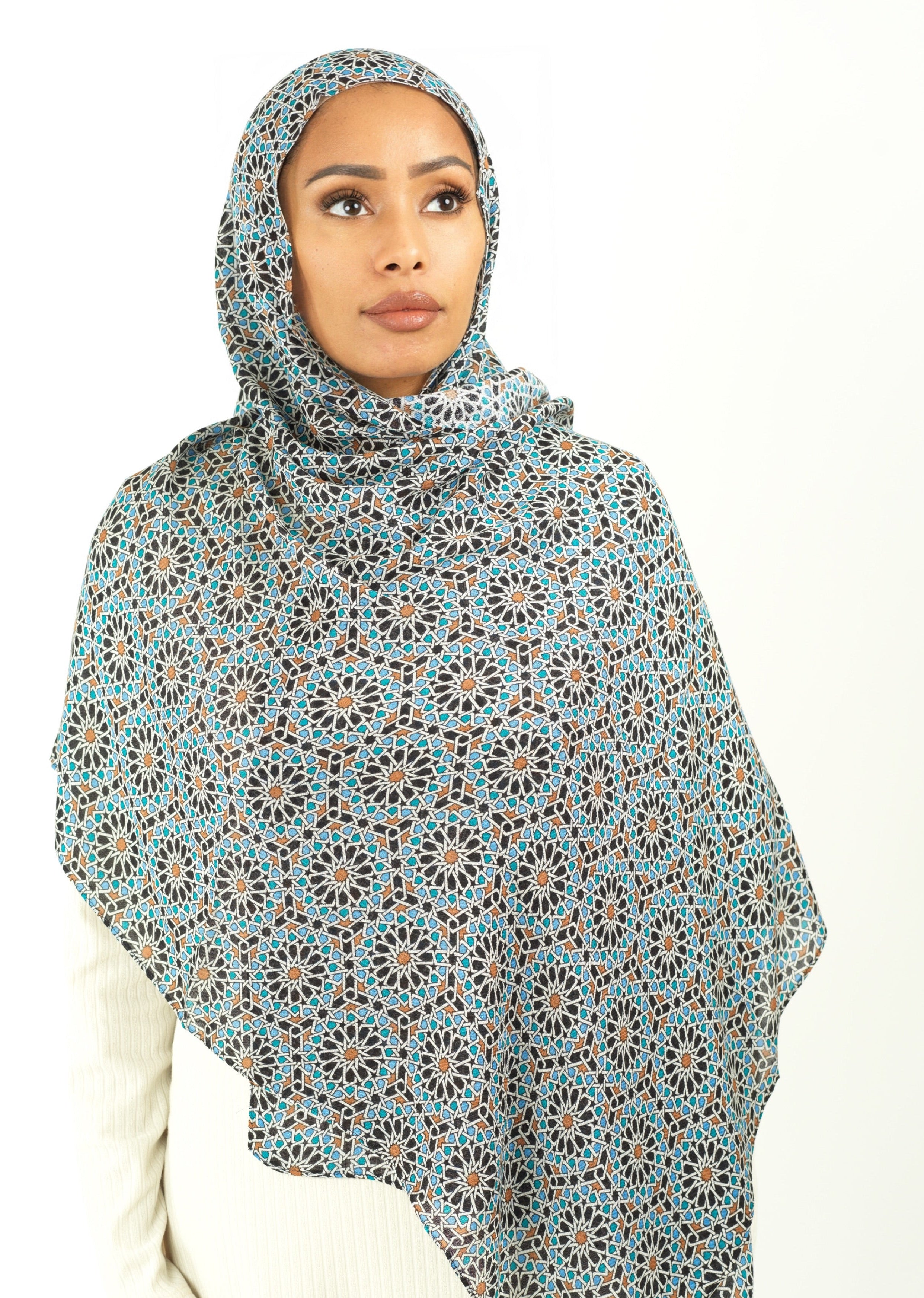 Moroccan art modal print hijab Kabayare