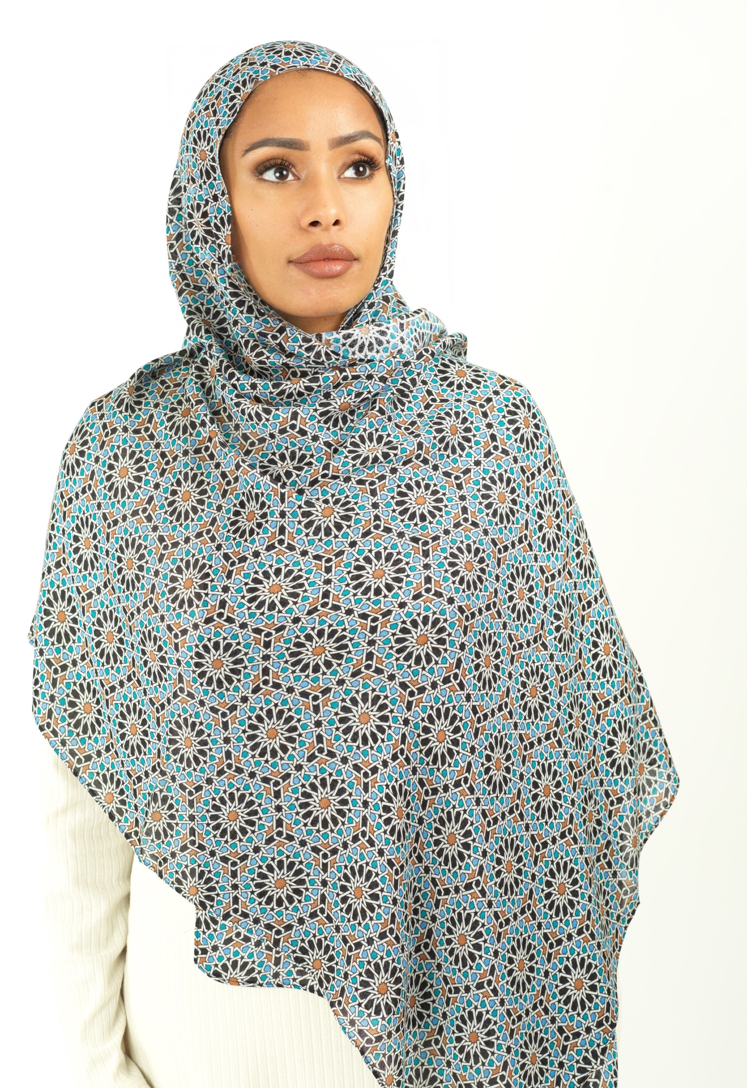 Moroccan art modal print hijab Kabayare