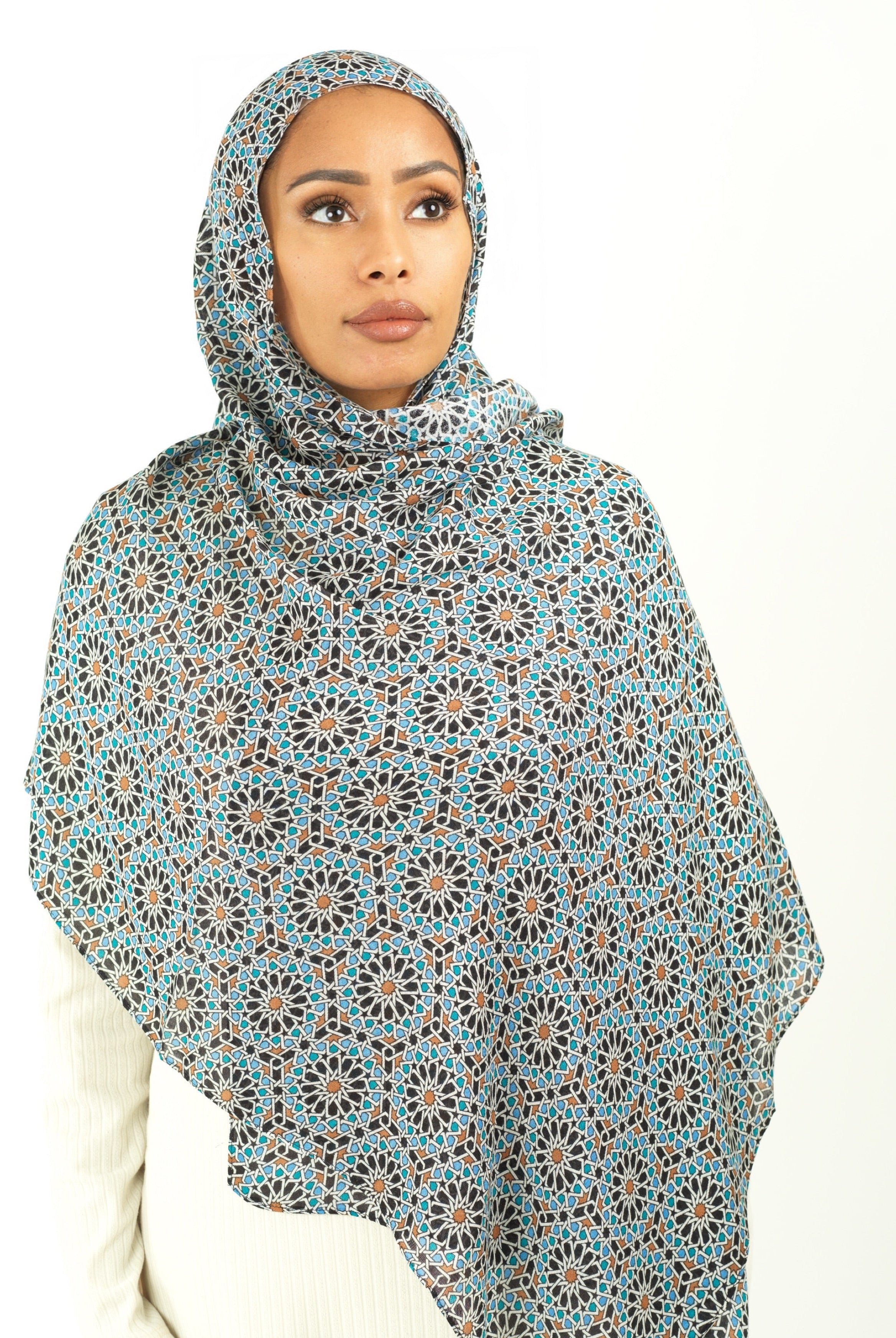 Moroccan art modal print hijab Kabayare