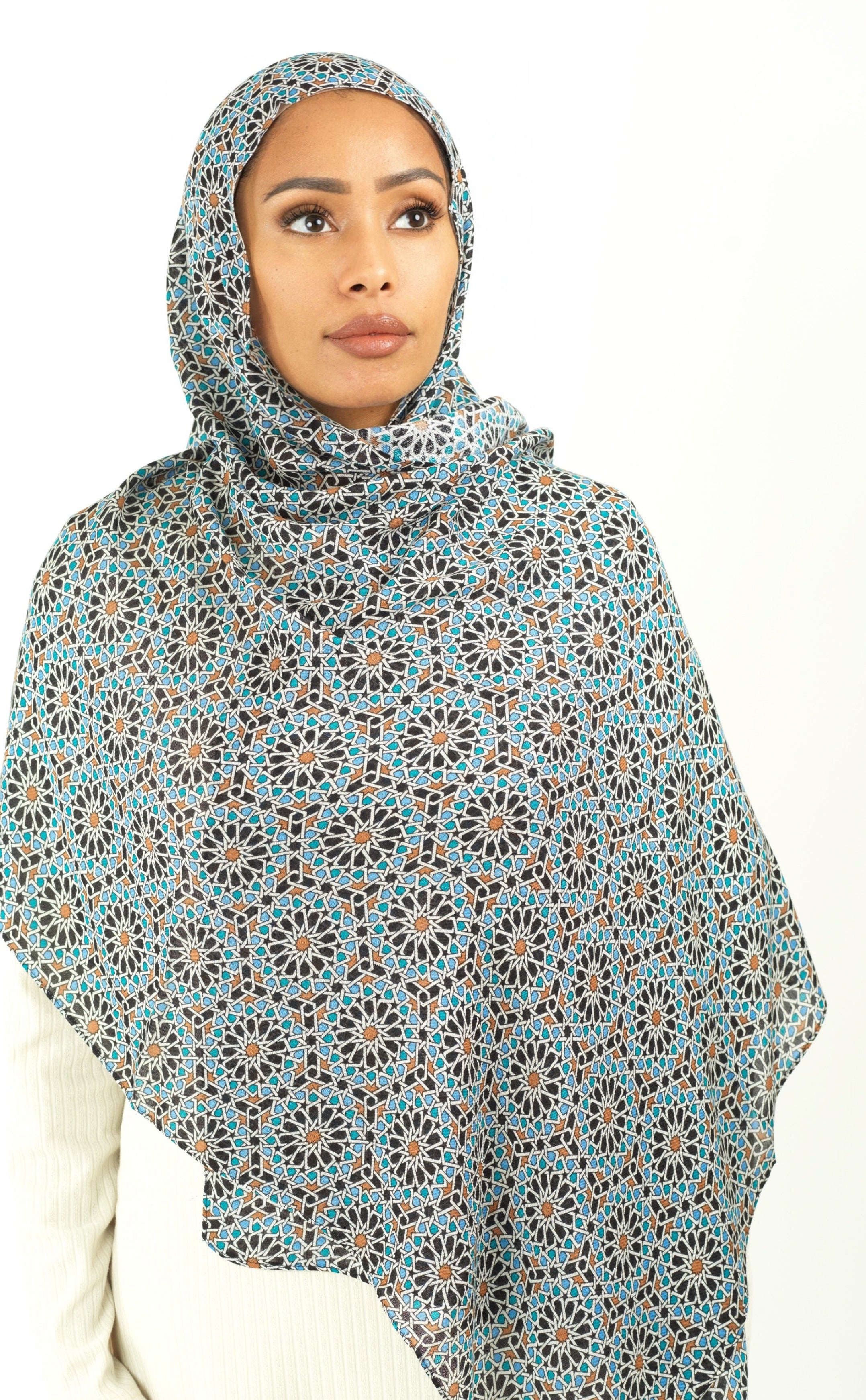 Moroccan art modal print hijab Kabayare