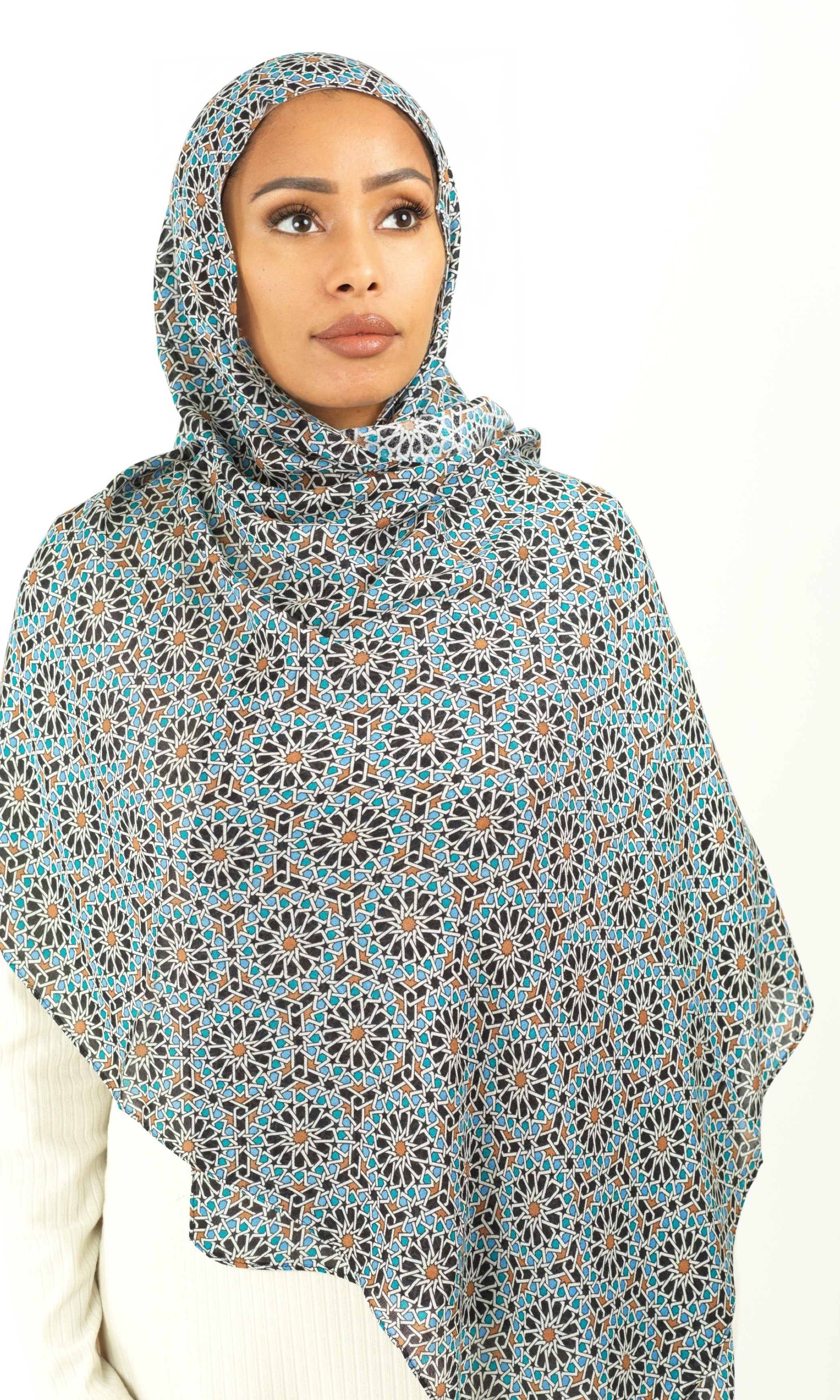 Moroccan art modal print hijab Kabayare