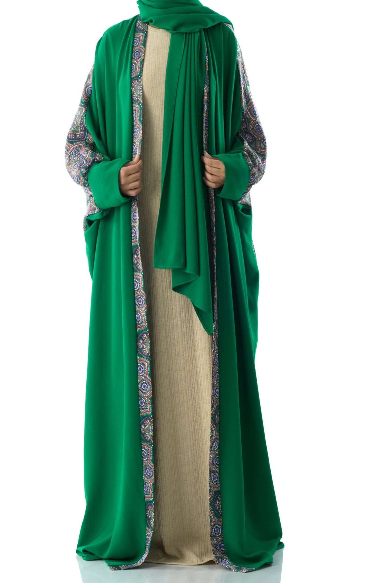 Moroccan print abaya set Kabayare