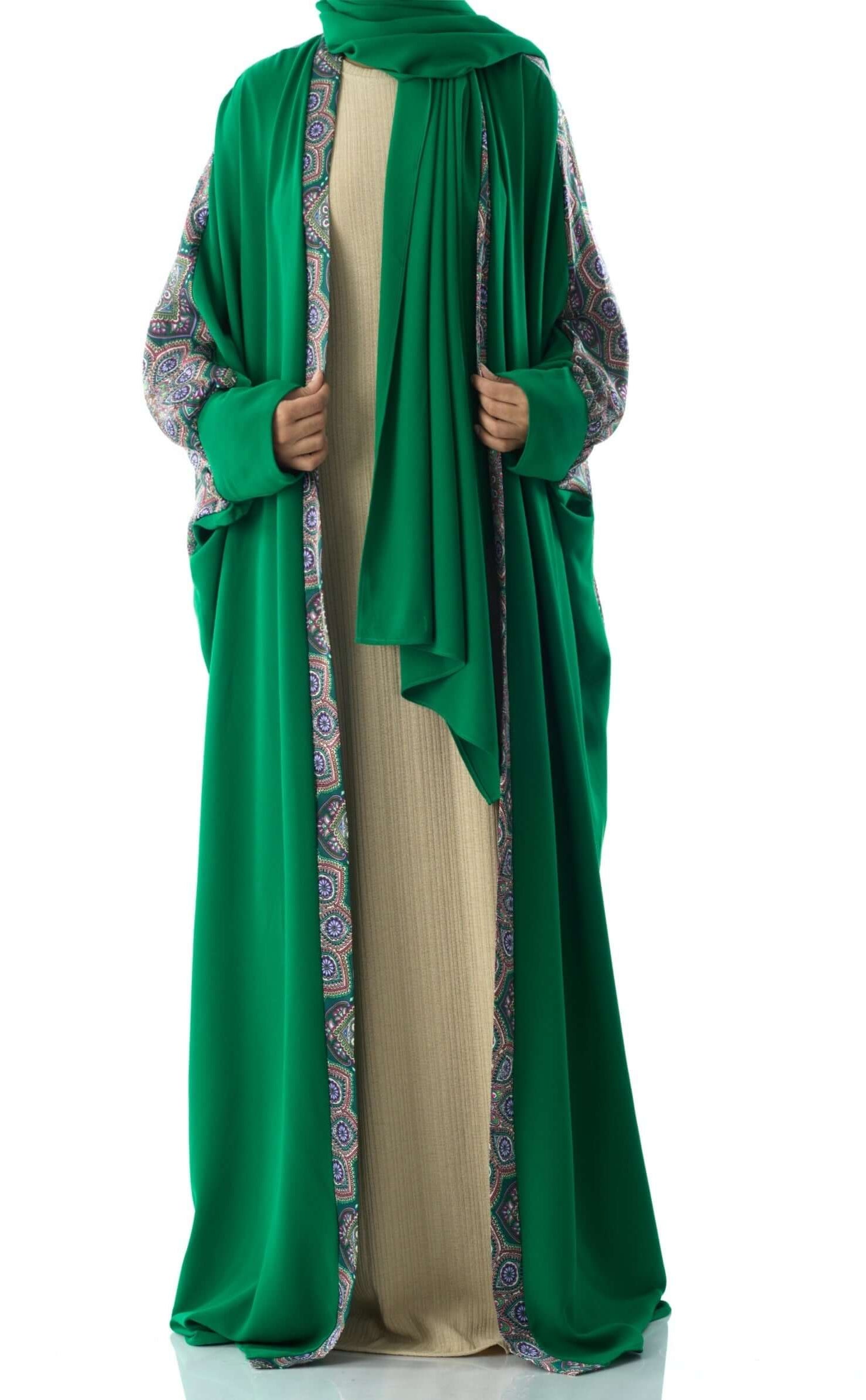 Moroccan print abaya set Kabayare