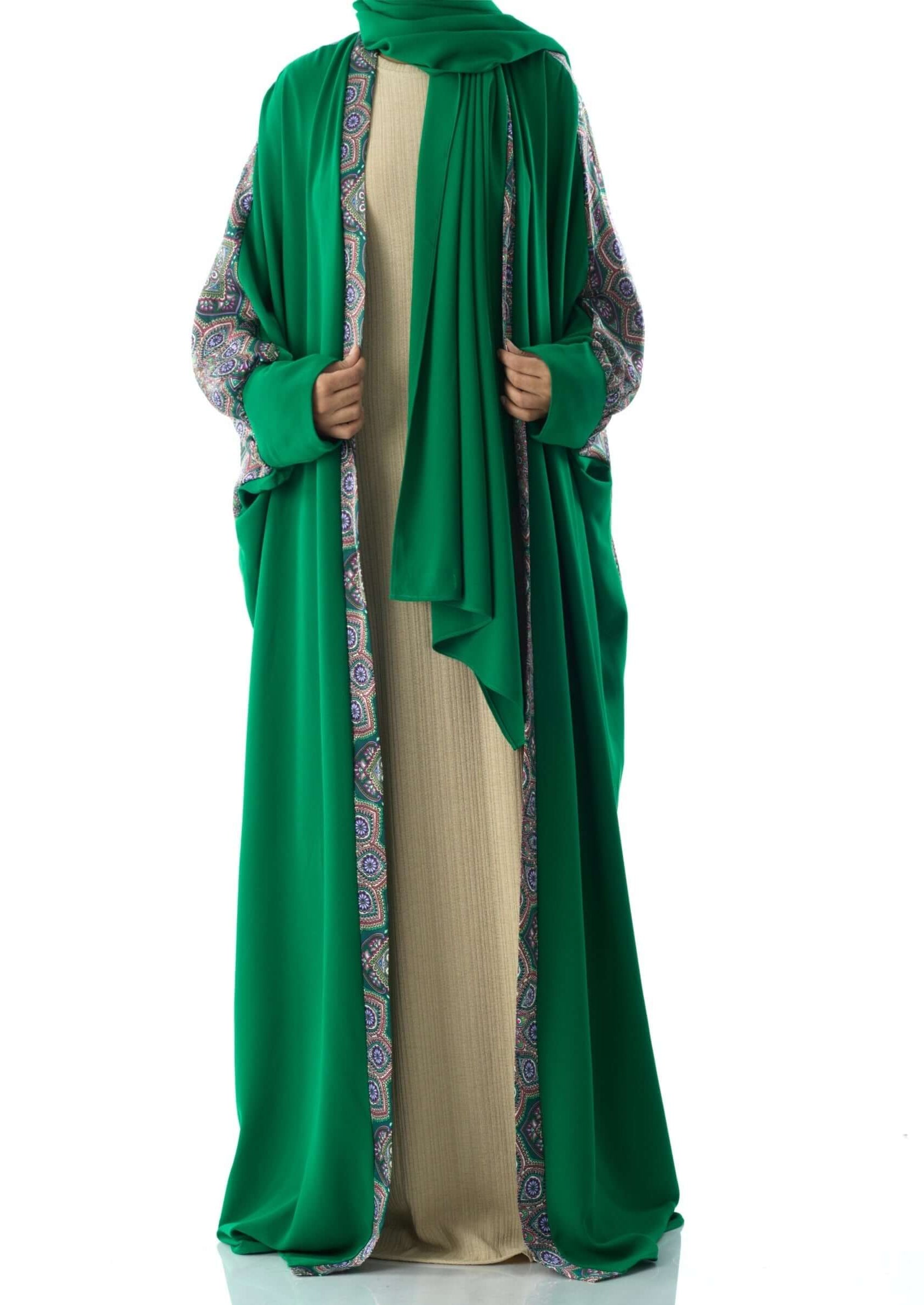 Moroccan print abaya set Kabayare