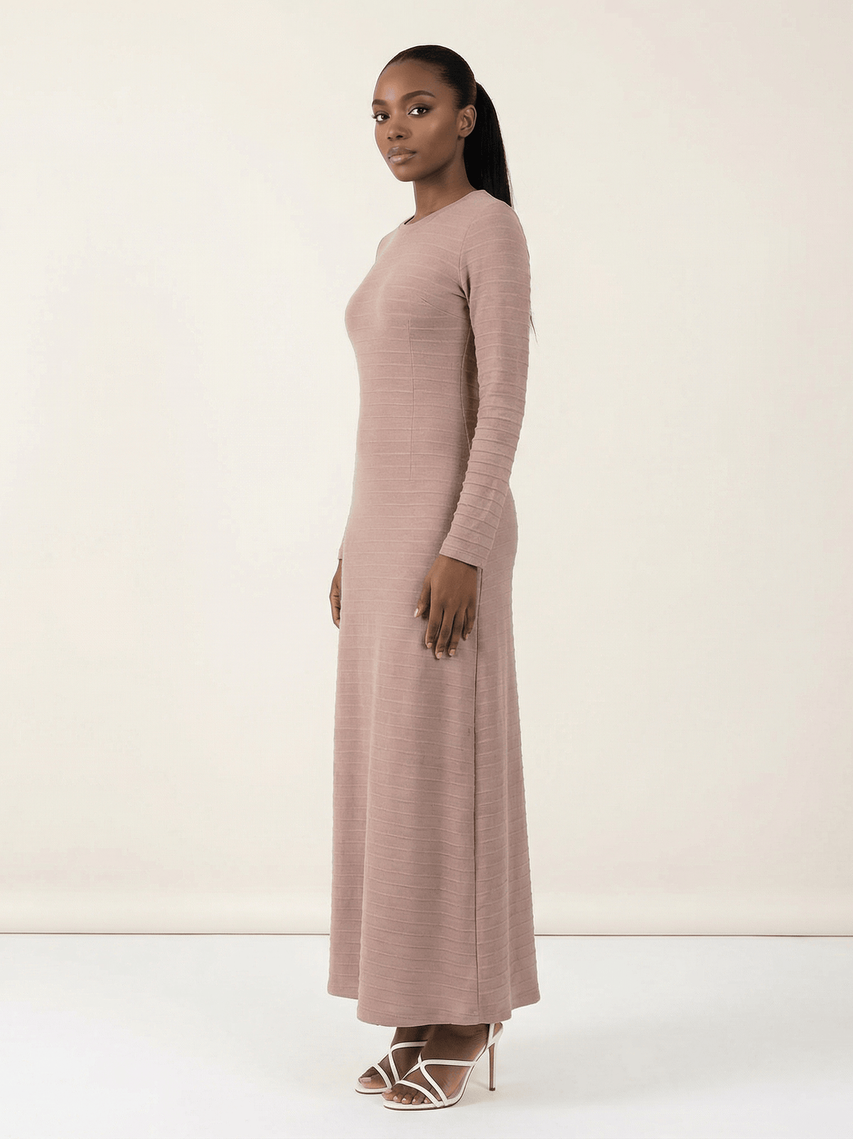 Muave Bodycon Long Sleeve Maxi Dress Kabayare