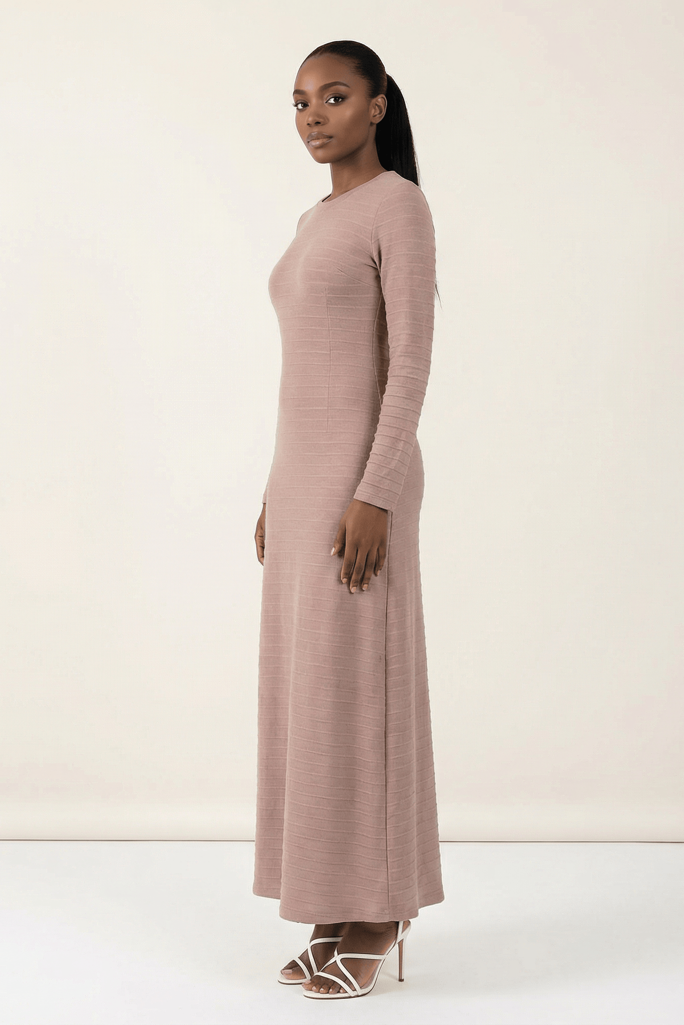 Muave Bodycon Long Sleeve Maxi Dress Kabayare