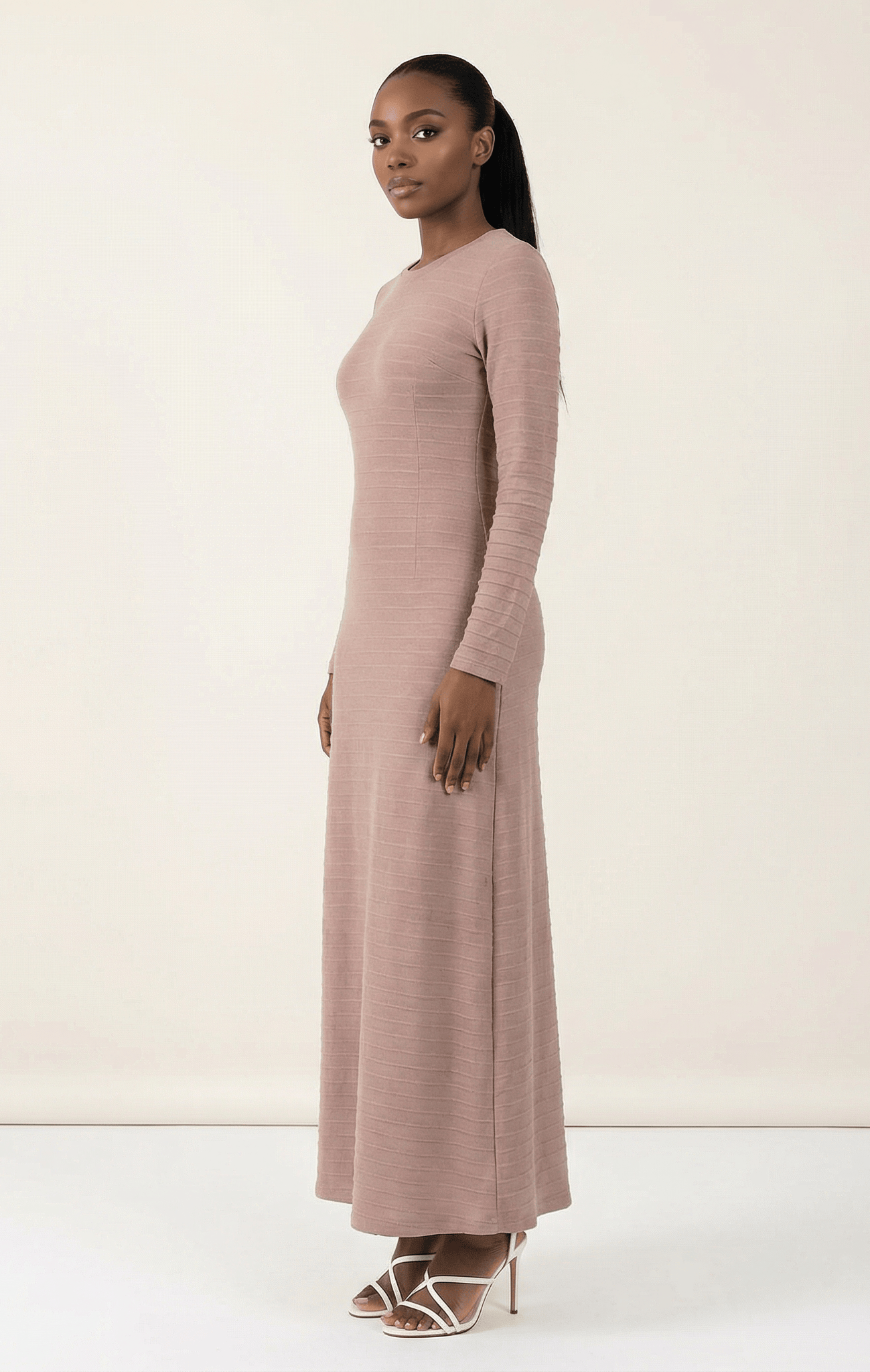 Muave Bodycon Long Sleeve Maxi Dress Kabayare