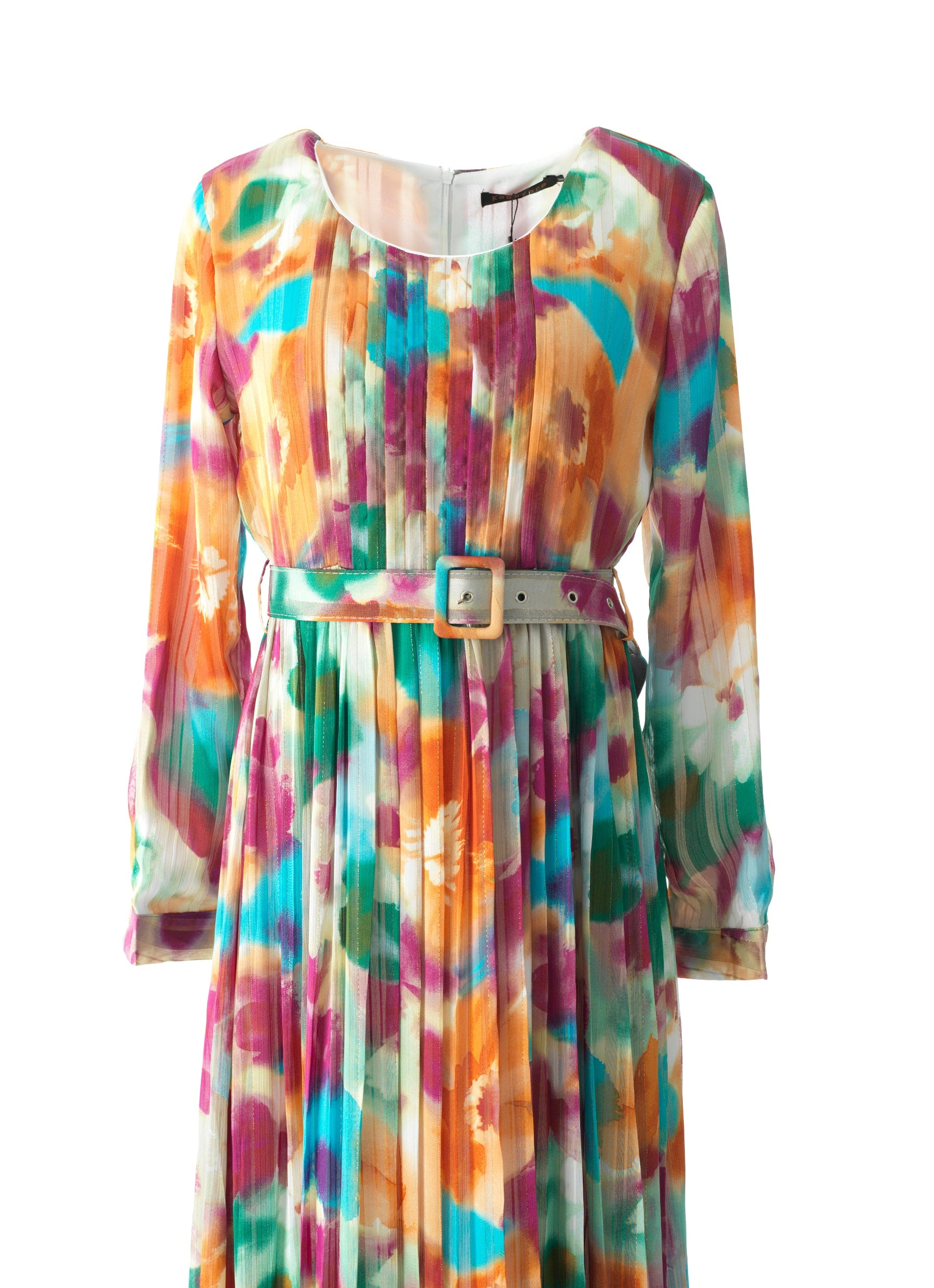 Nadine dreamy print silk chiffon shimmer maxi dress Kabayare