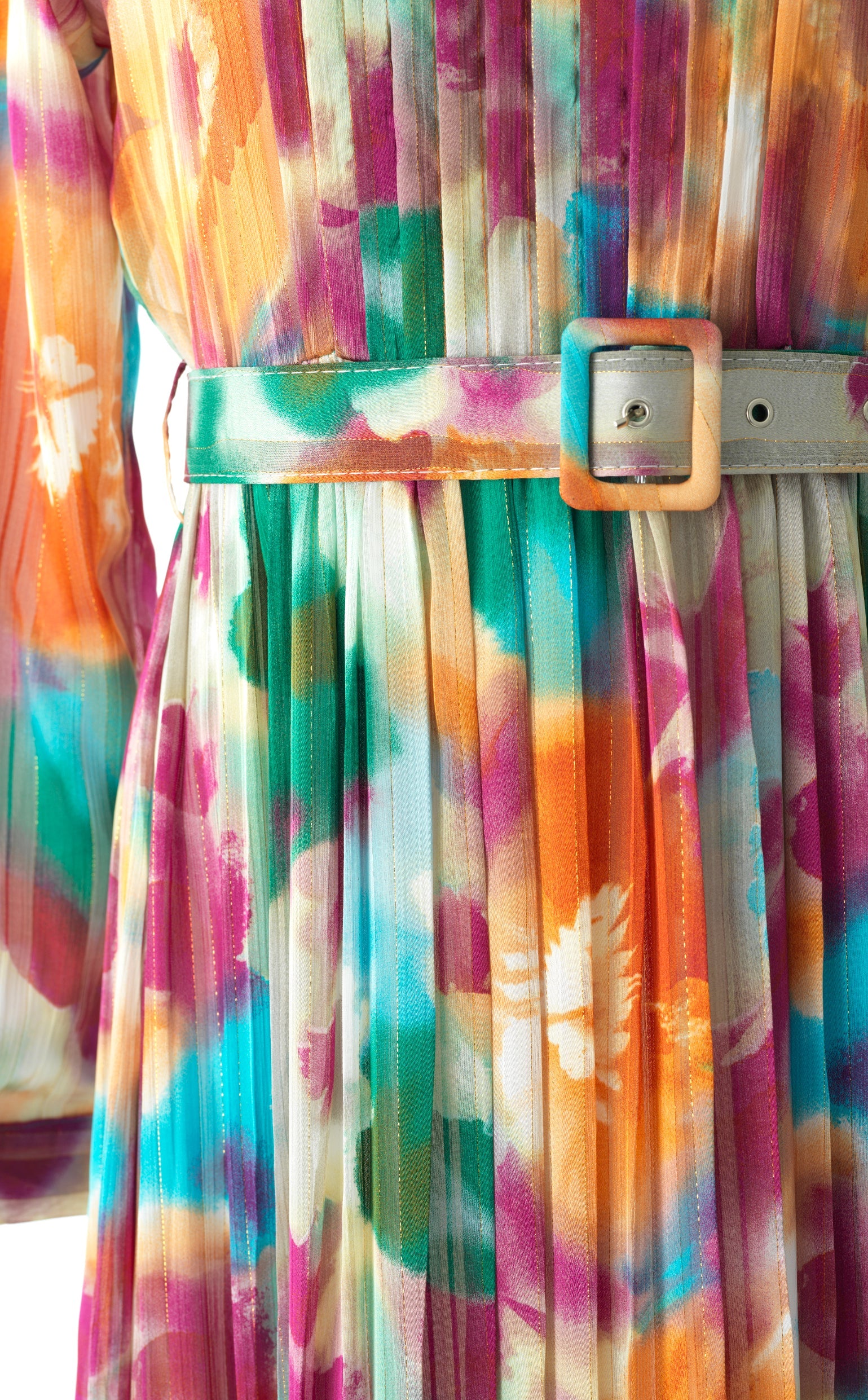 Nadine dreamy print silk chiffon shimmer maxi dress Kabayare
