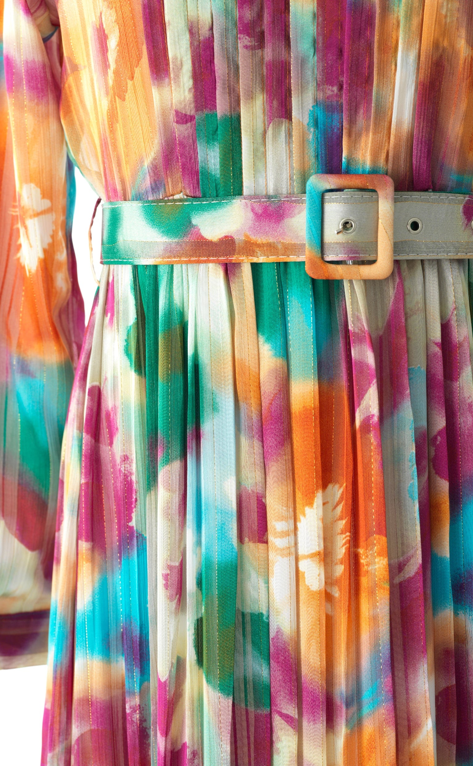Nadine dreamy print silk chiffon shimmer maxi dress Kabayare