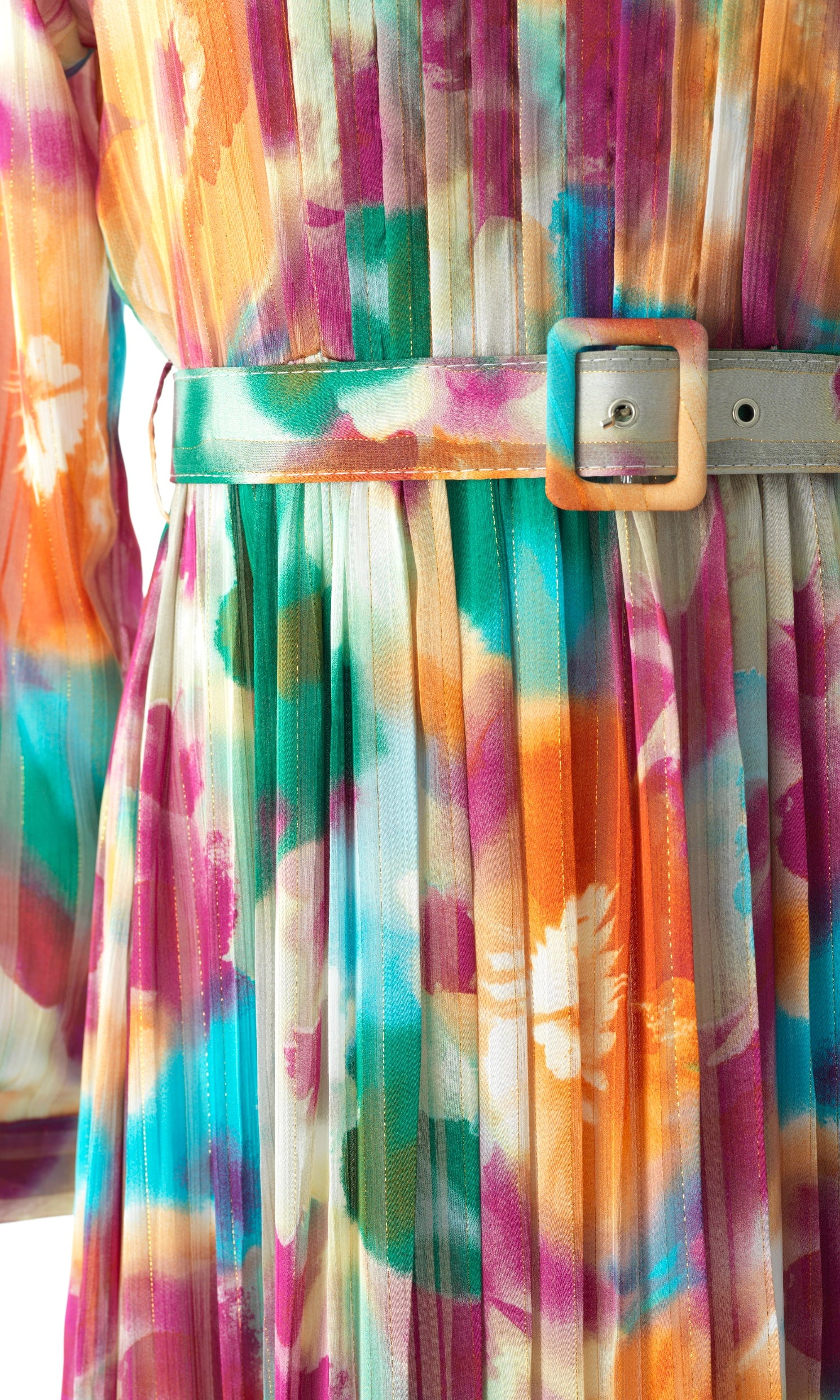 Nadine dreamy print silk chiffon shimmer maxi dress Kabayare