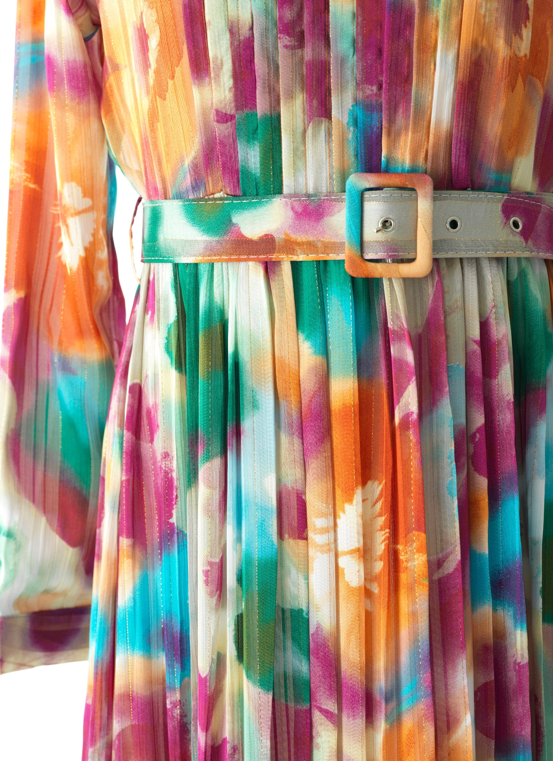 Nadine dreamy print silk chiffon shimmer maxi dress Kabayare