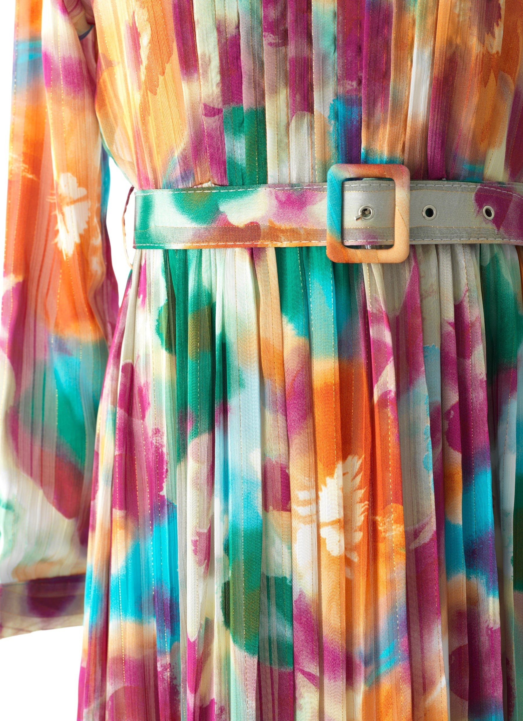 Nadine dreamy print silk chiffon shimmer maxi dress Kabayare