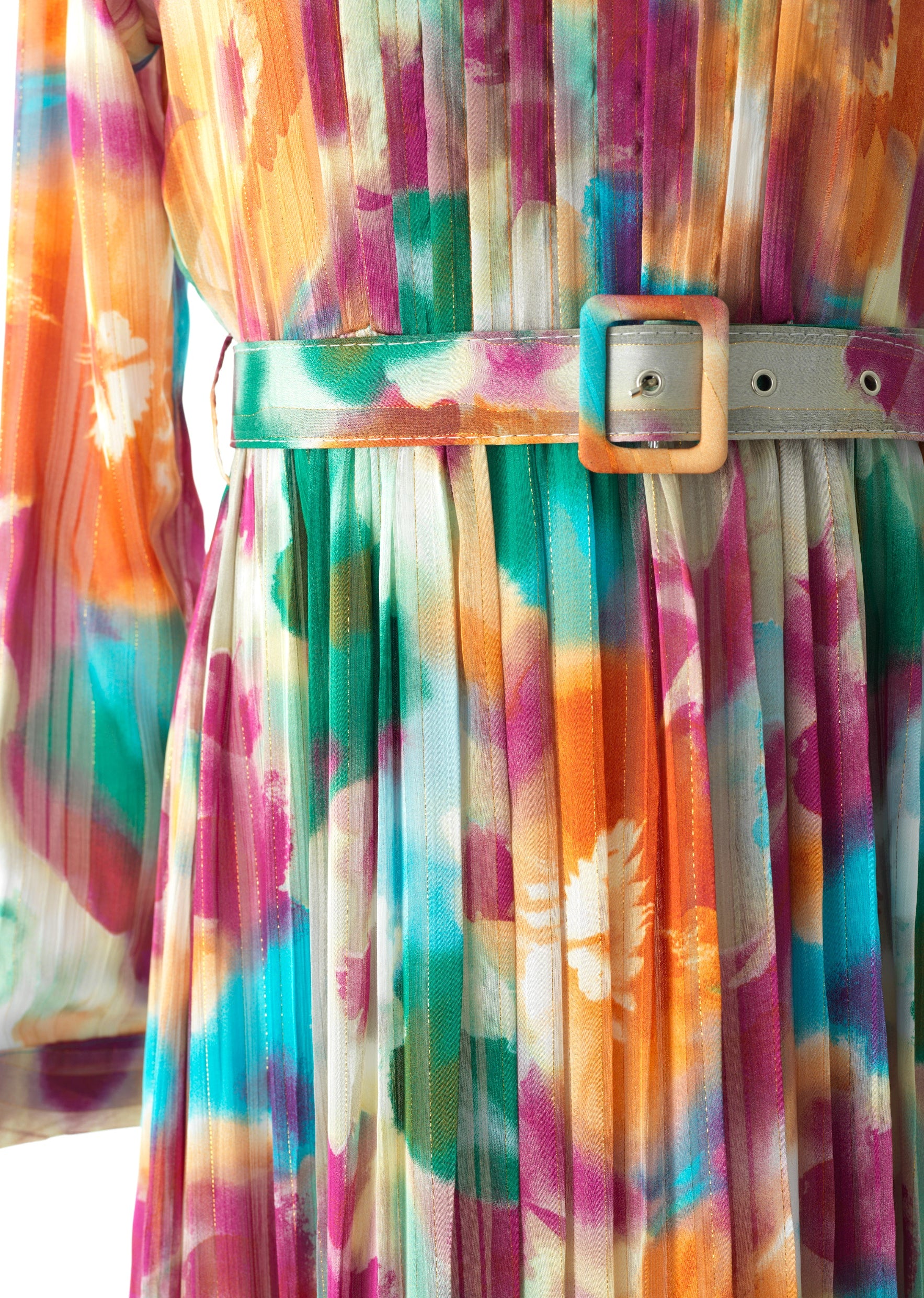 Nadine dreamy print silk chiffon shimmer maxi dress Kabayare