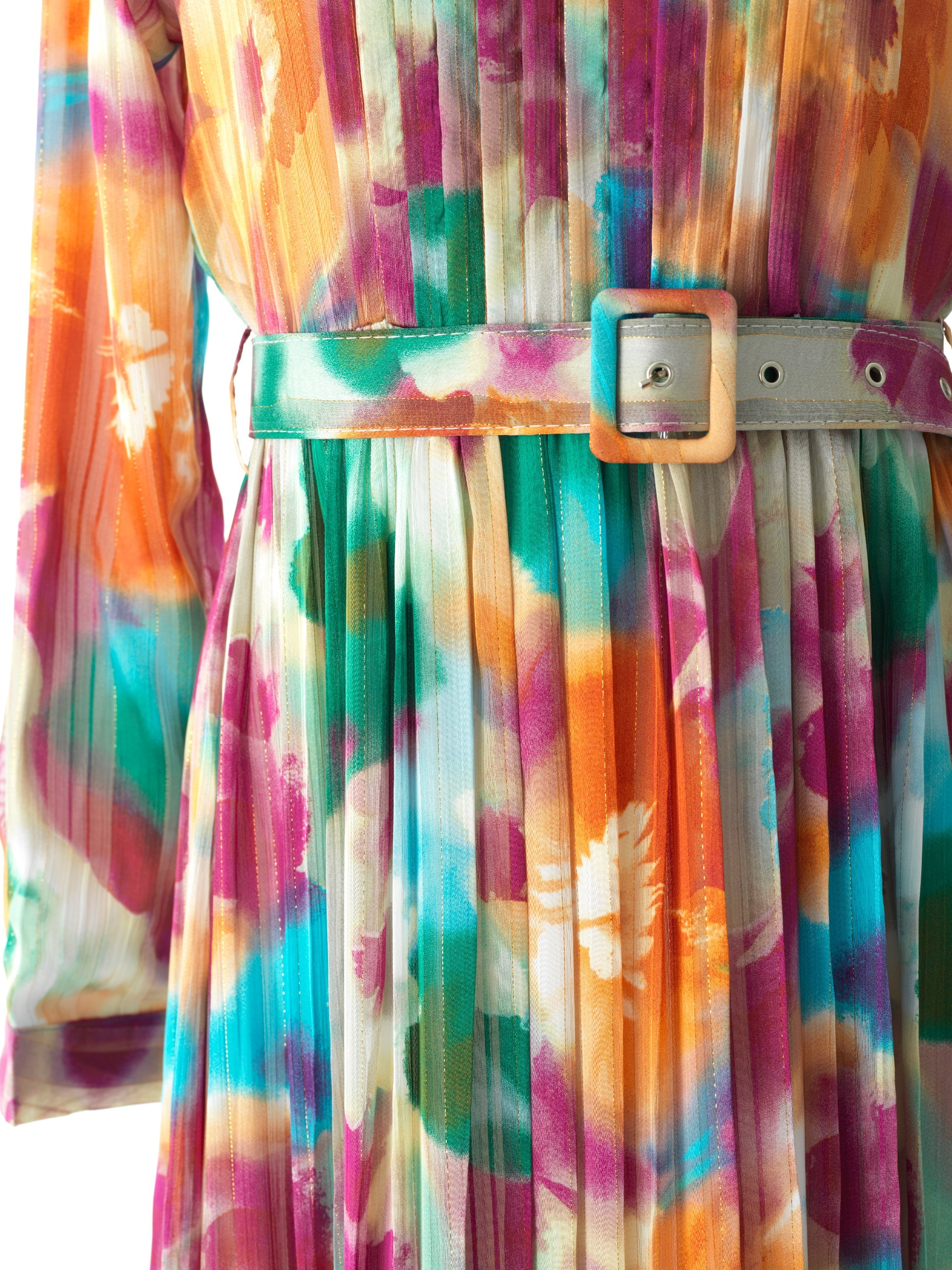 Nadine dreamy print silk chiffon shimmer maxi dress Kabayare