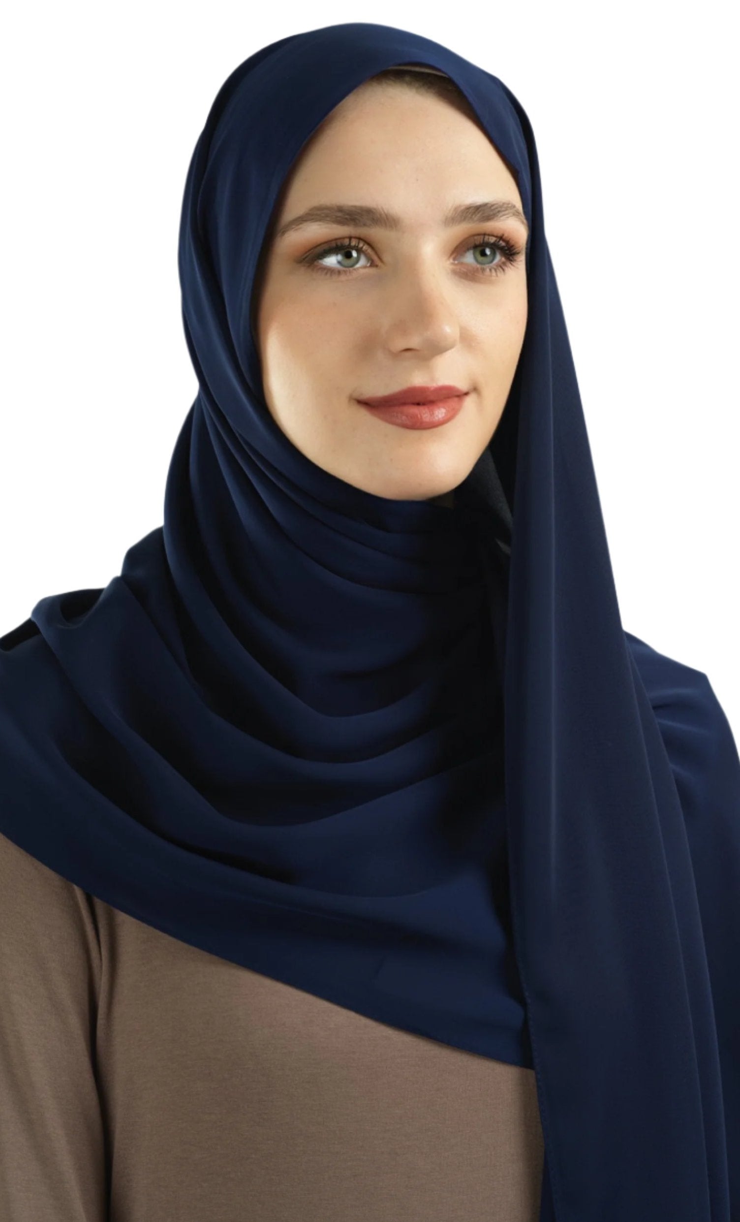 Navy Korean Nida hijab Kabayare