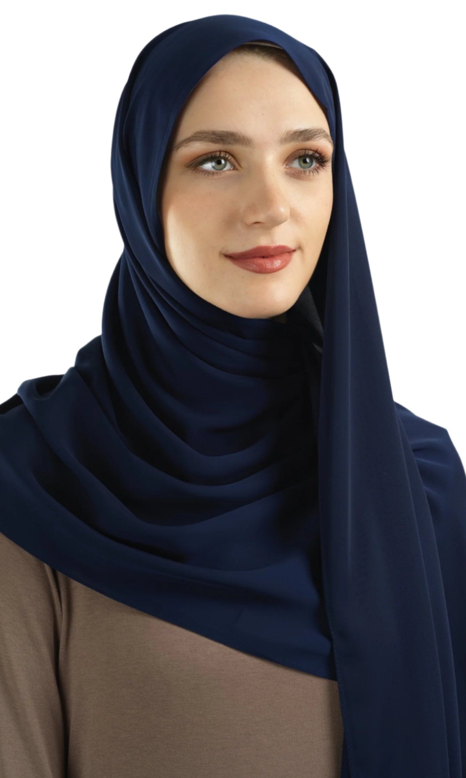 Navy Korean Nida hijab Kabayare