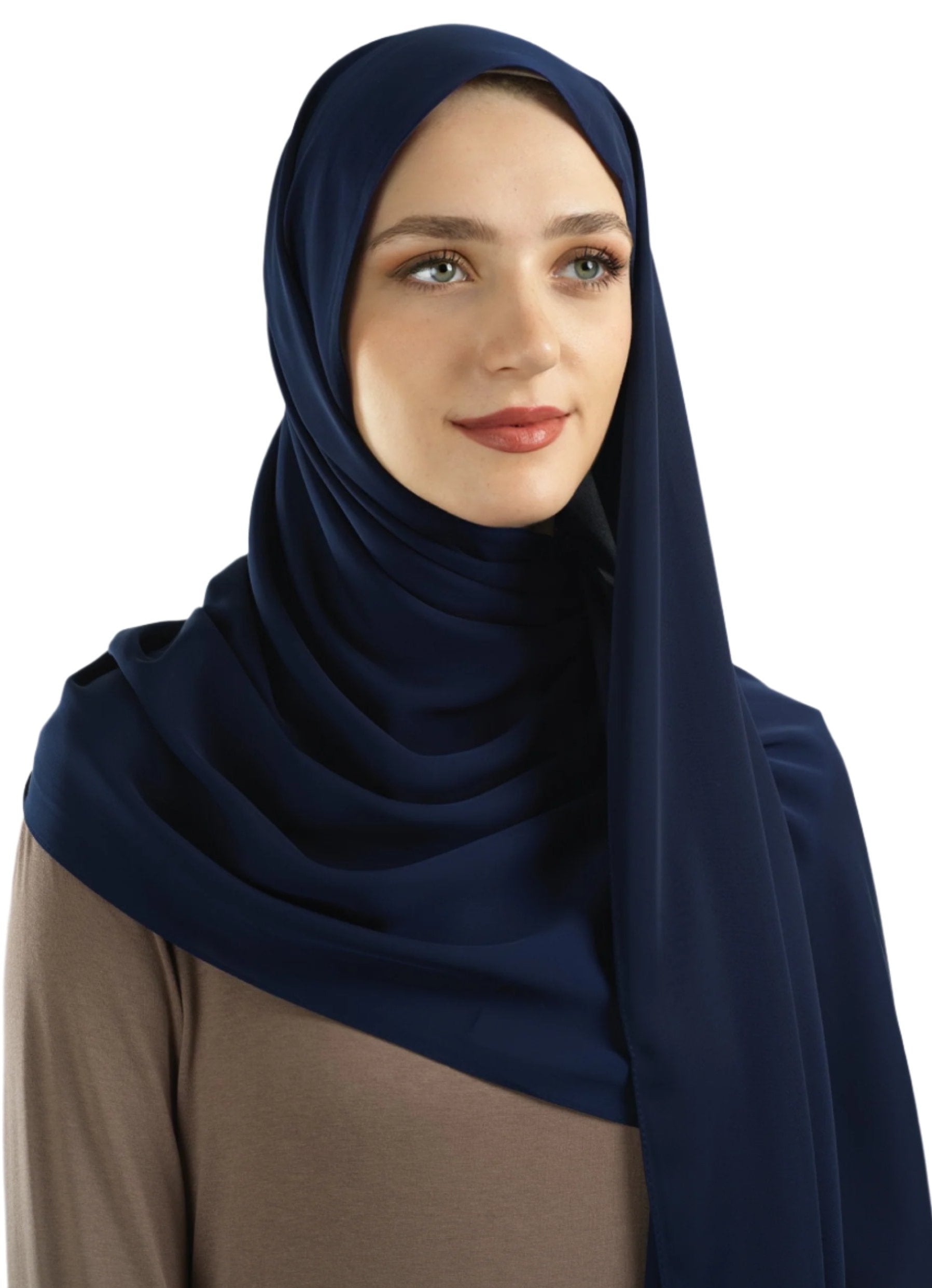Navy Korean Nida hijab Kabayare