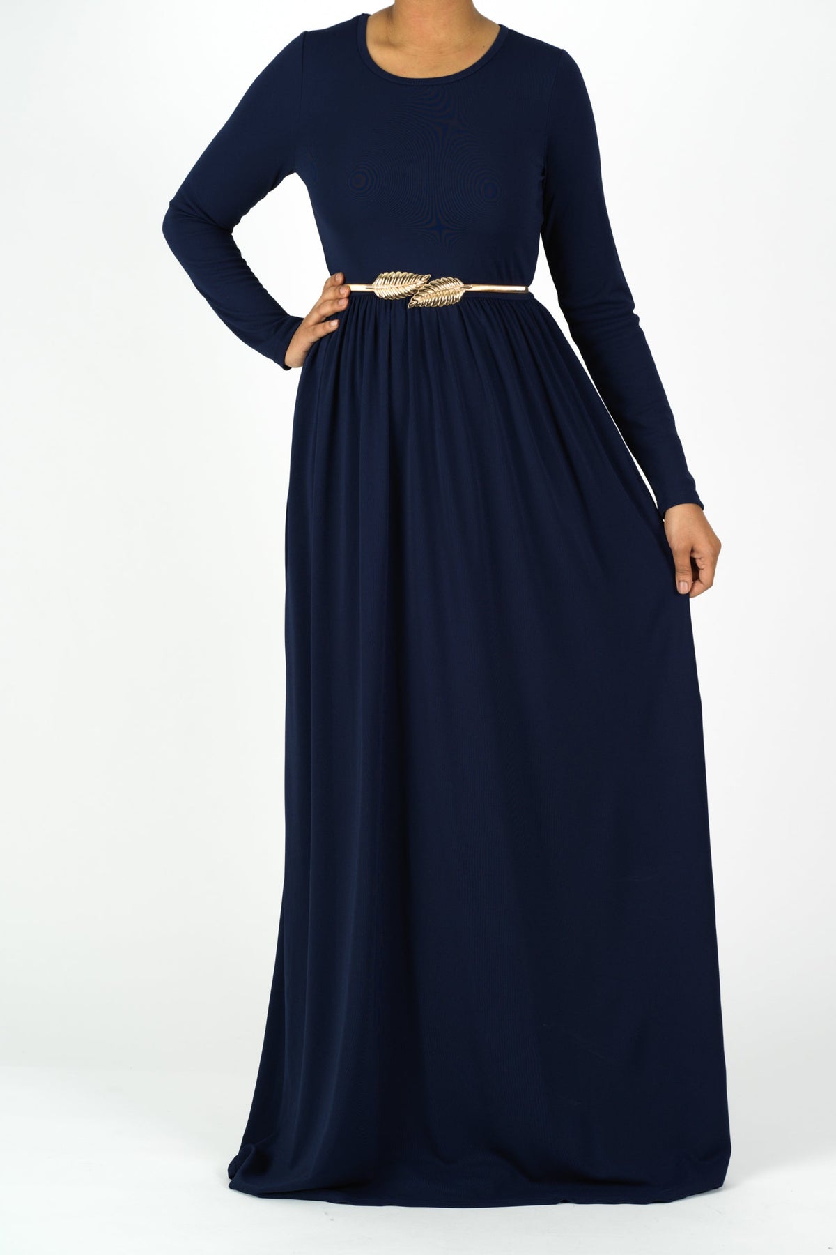 Navy Original Milk Silk Maxi Dress Kabayare