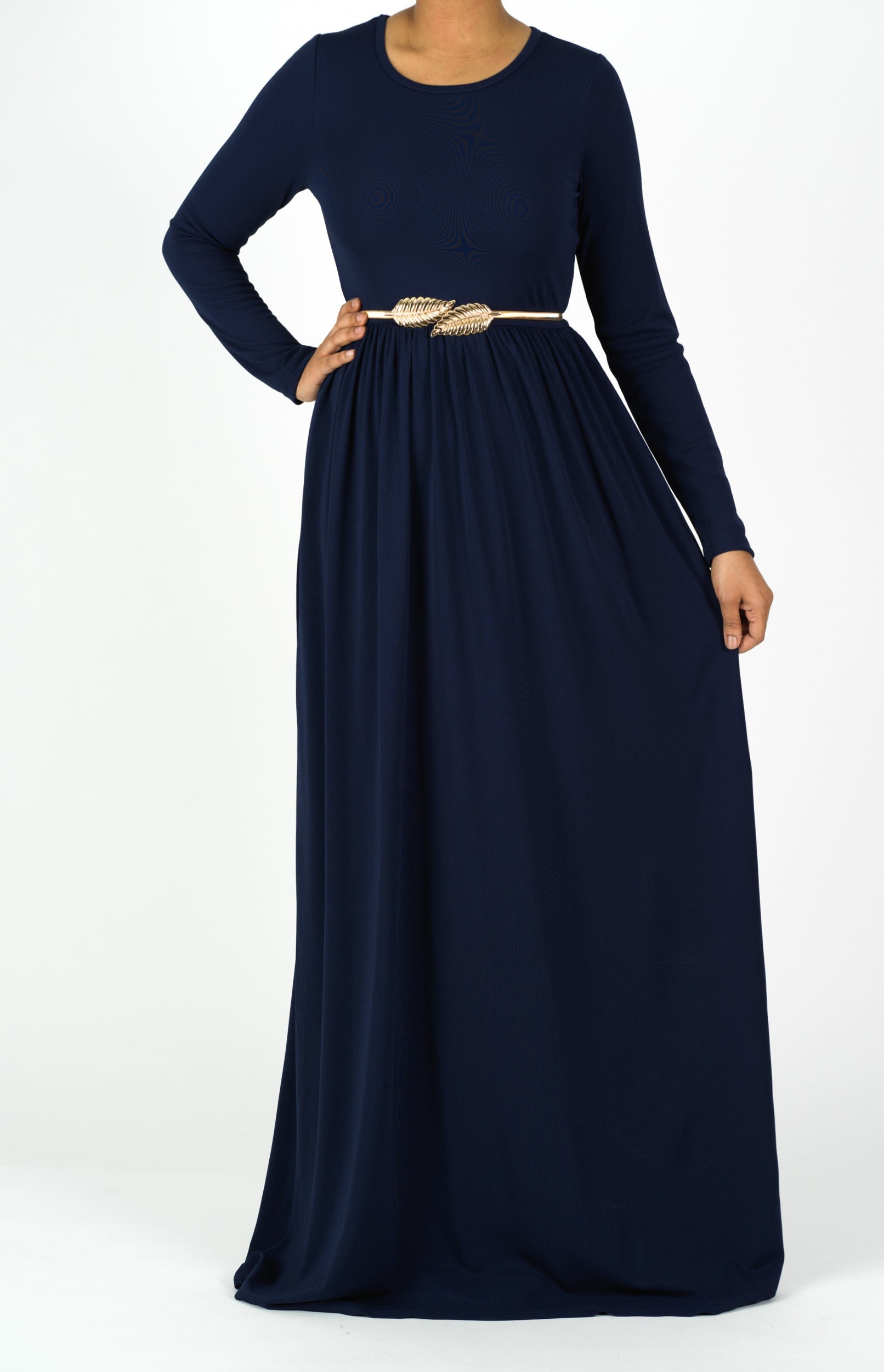 Navy Original Milk Silk Maxi Dress Kabayare