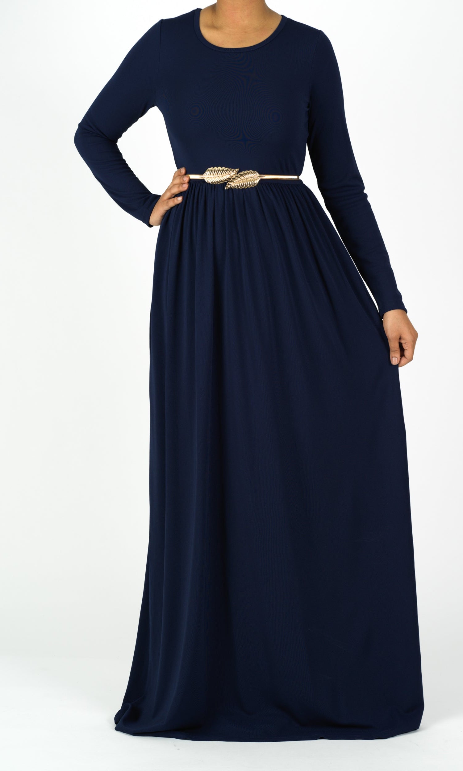 Navy Original Milk Silk Maxi Dress Kabayare