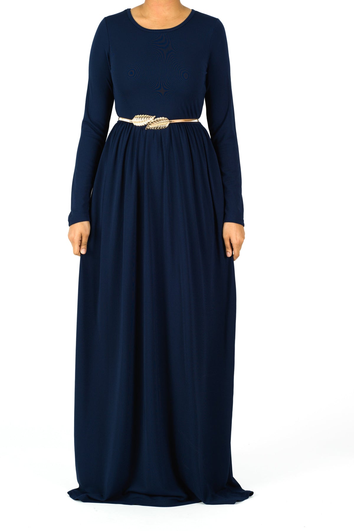 Navy Original Milk Silk Maxi Dress Kabayare