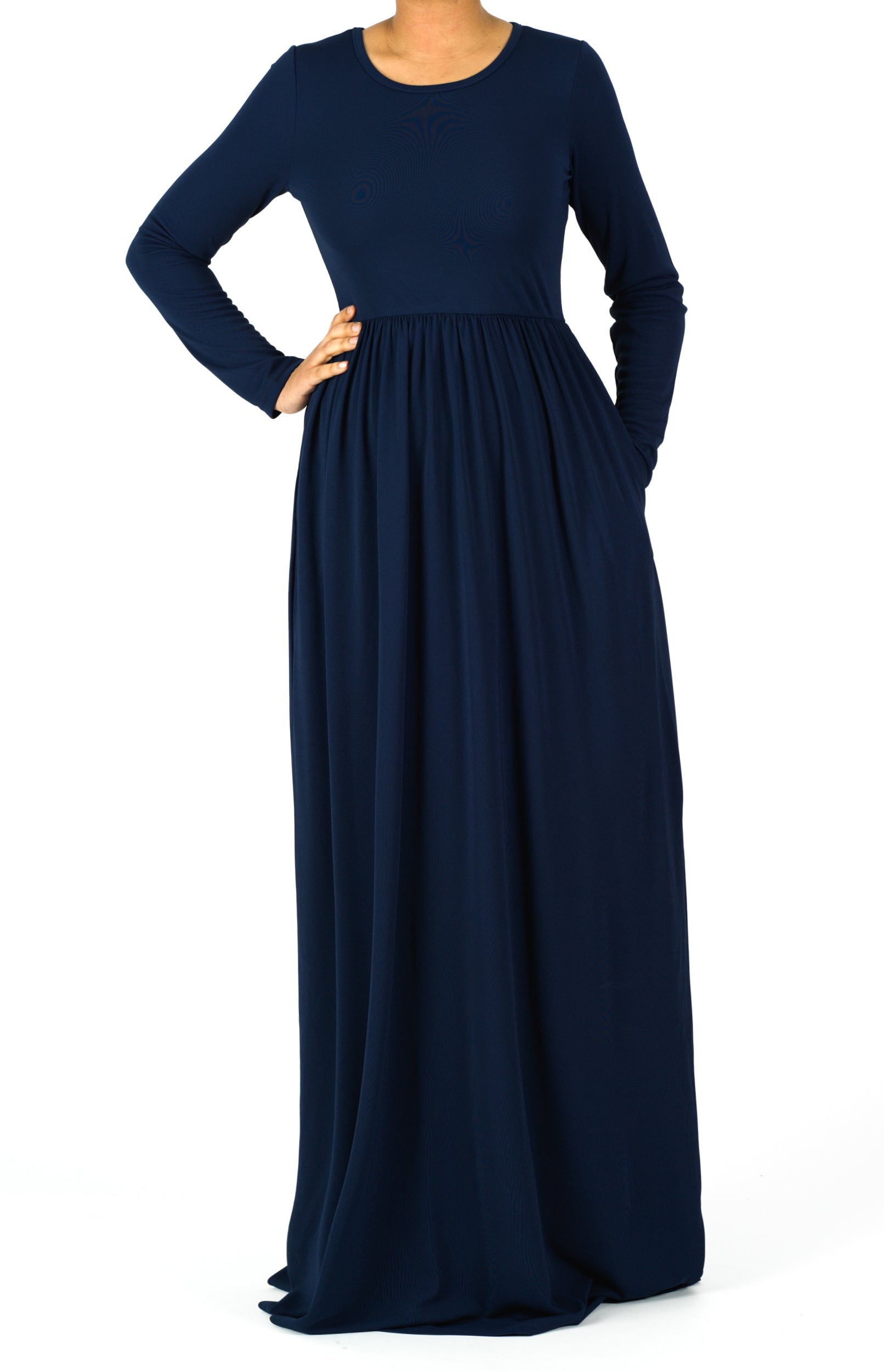 Navy Original Milk Silk Maxi Dress Kabayare