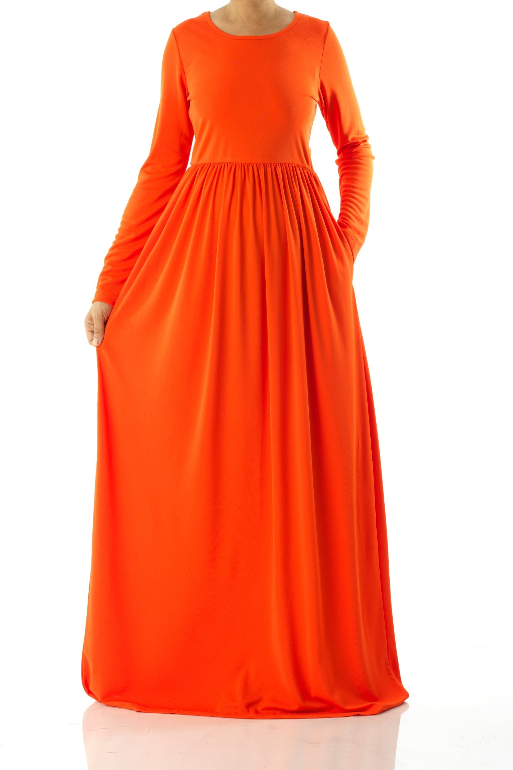Neon Orange original Milk Silk Maxi Dress Kabayare