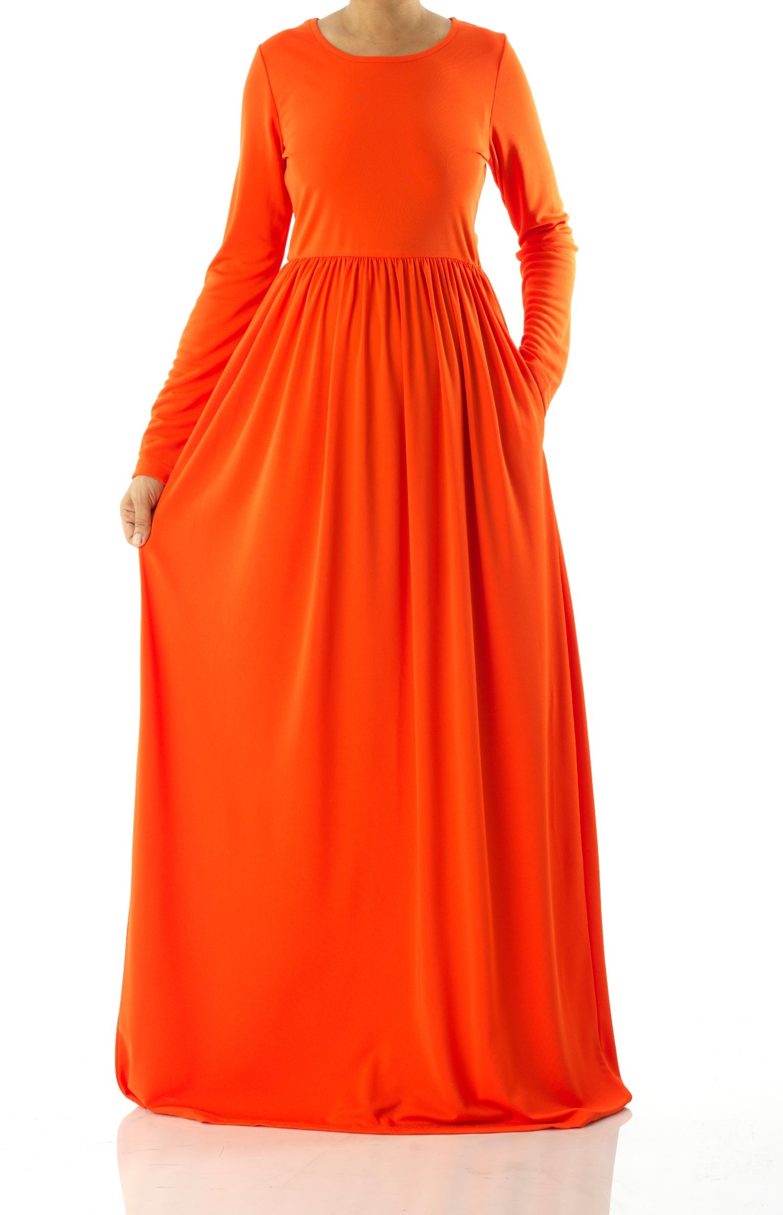 Neon Orange original Milk Silk Maxi Dress Kabayare