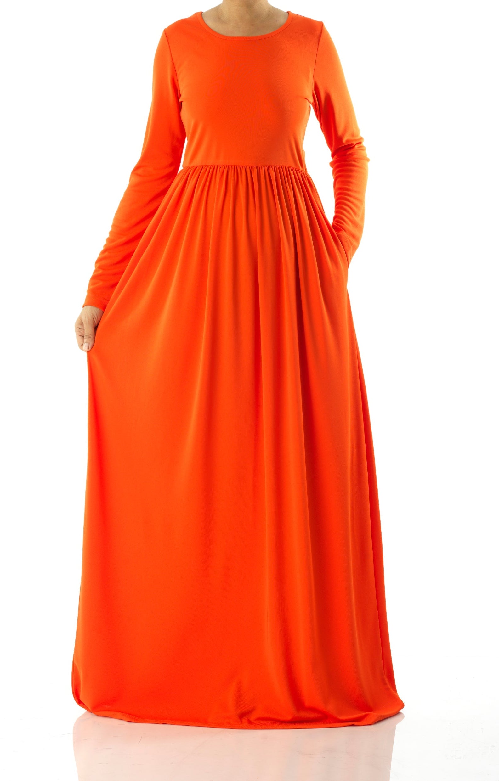 Neon Orange original Milk Silk Maxi Dress Kabayare