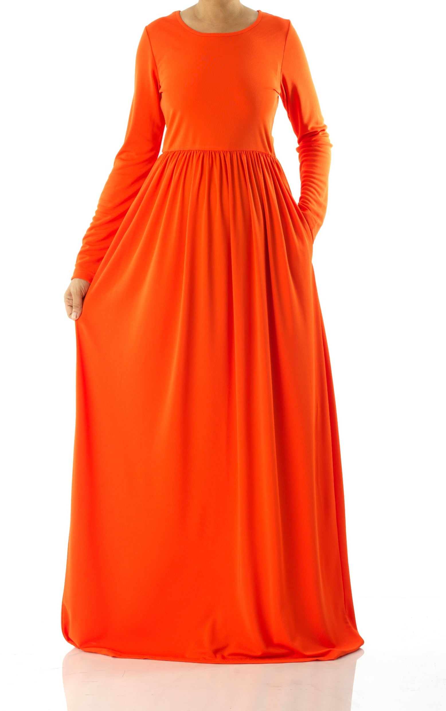 Neon Orange original Milk Silk Maxi Dress Kabayare
