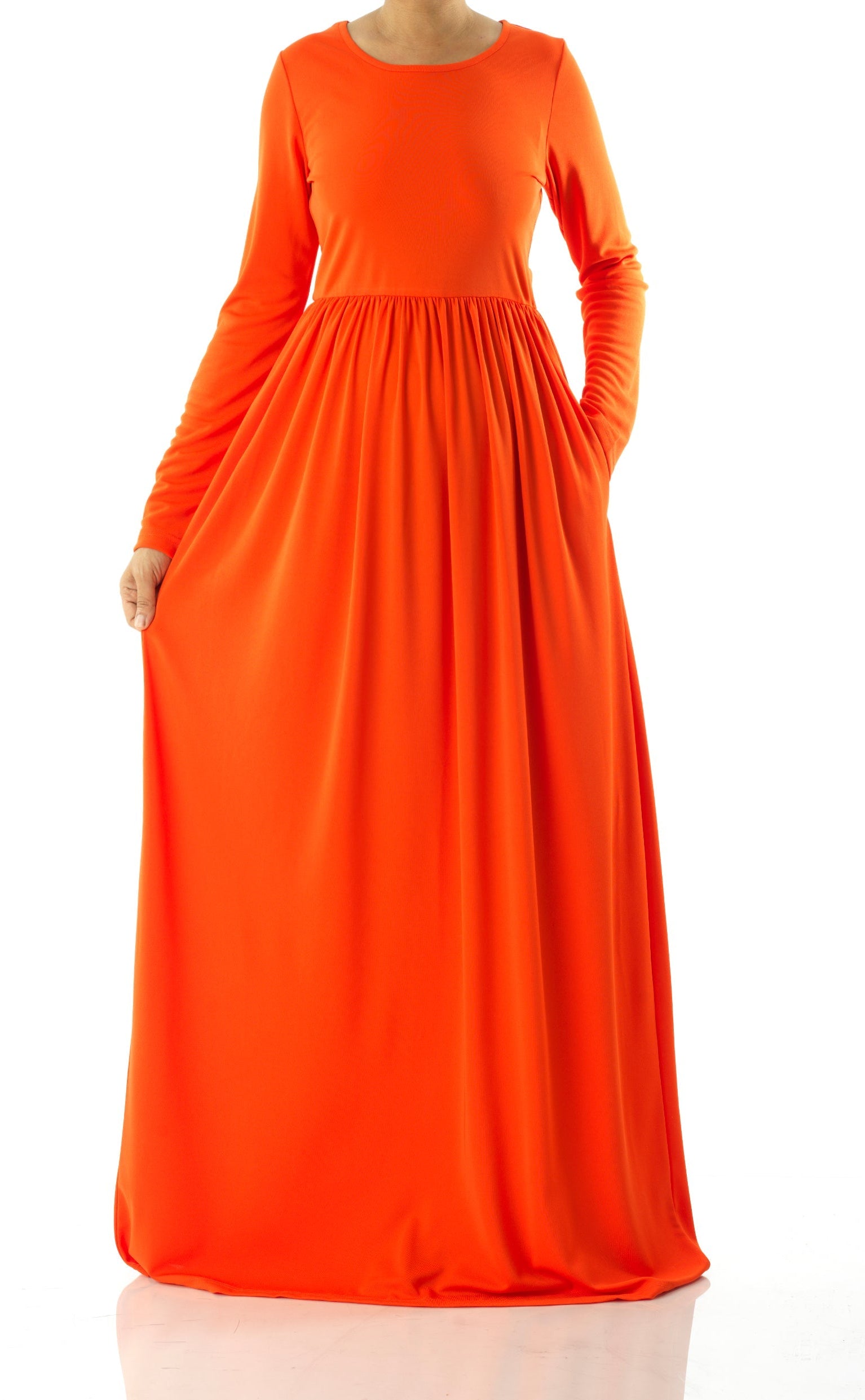 Neon Orange original Milk Silk Maxi Dress Kabayare