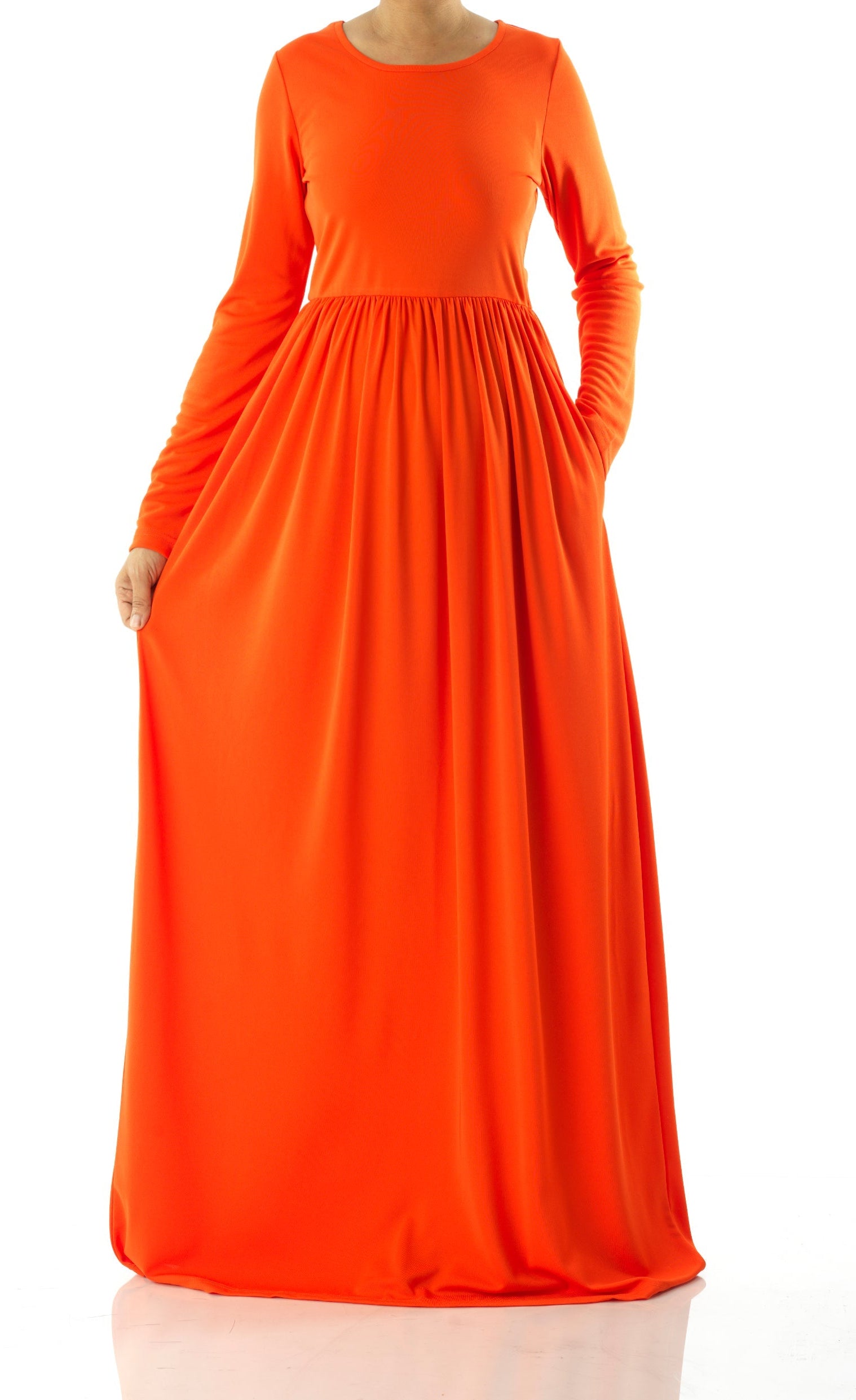 Neon Orange original Milk Silk Maxi Dress Kabayare