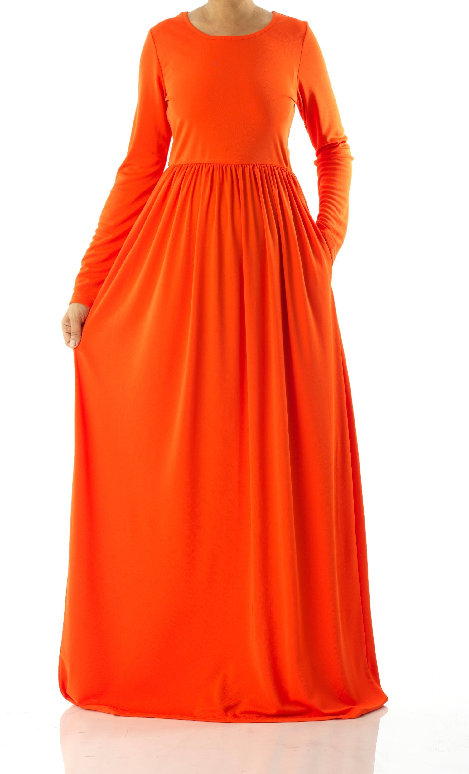 Neon Orange original Milk Silk Maxi Dress Kabayare