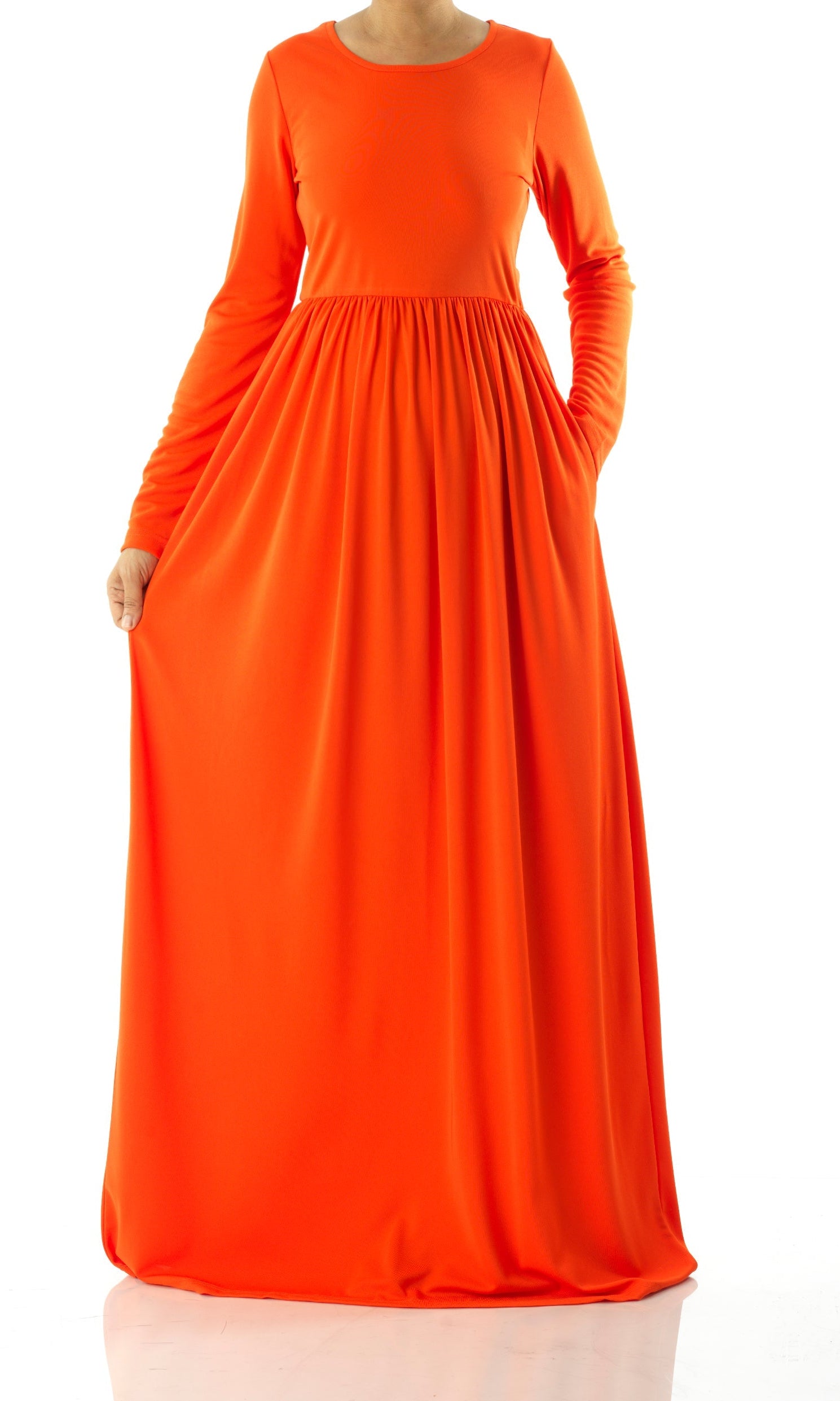 Neon Orange original Milk Silk Maxi Dress Kabayare