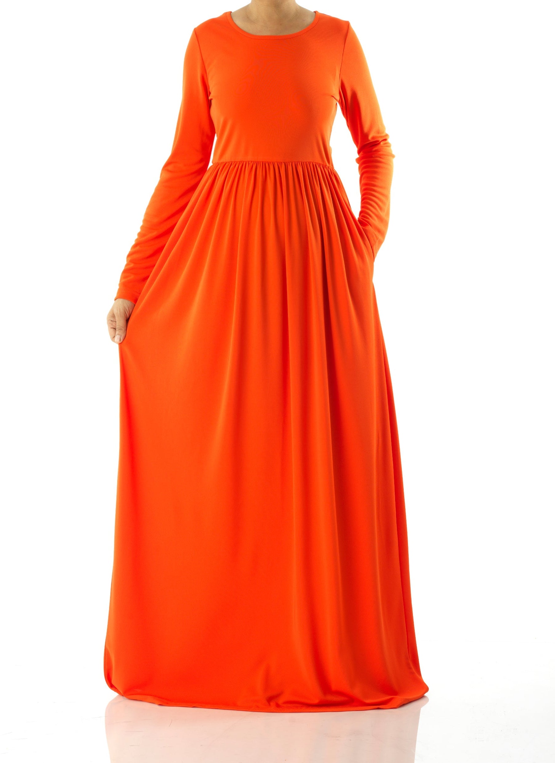 Neon Orange original Milk Silk Maxi Dress Kabayare