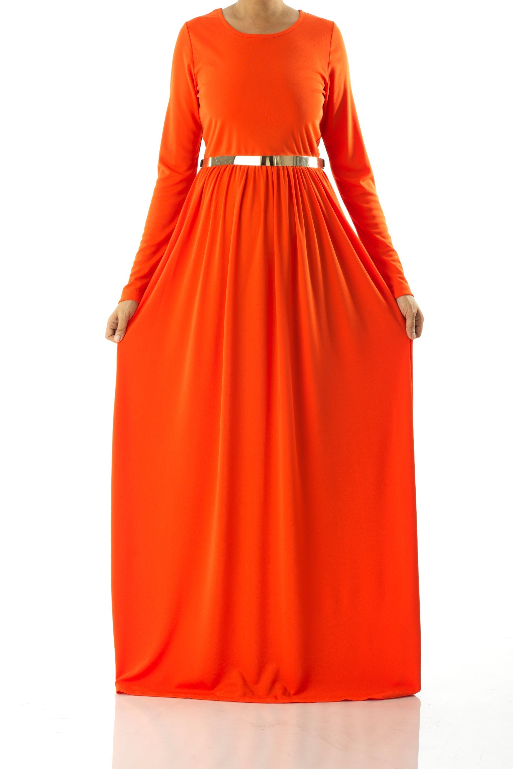 Neon Orange original Milk Silk Maxi Dress Kabayare