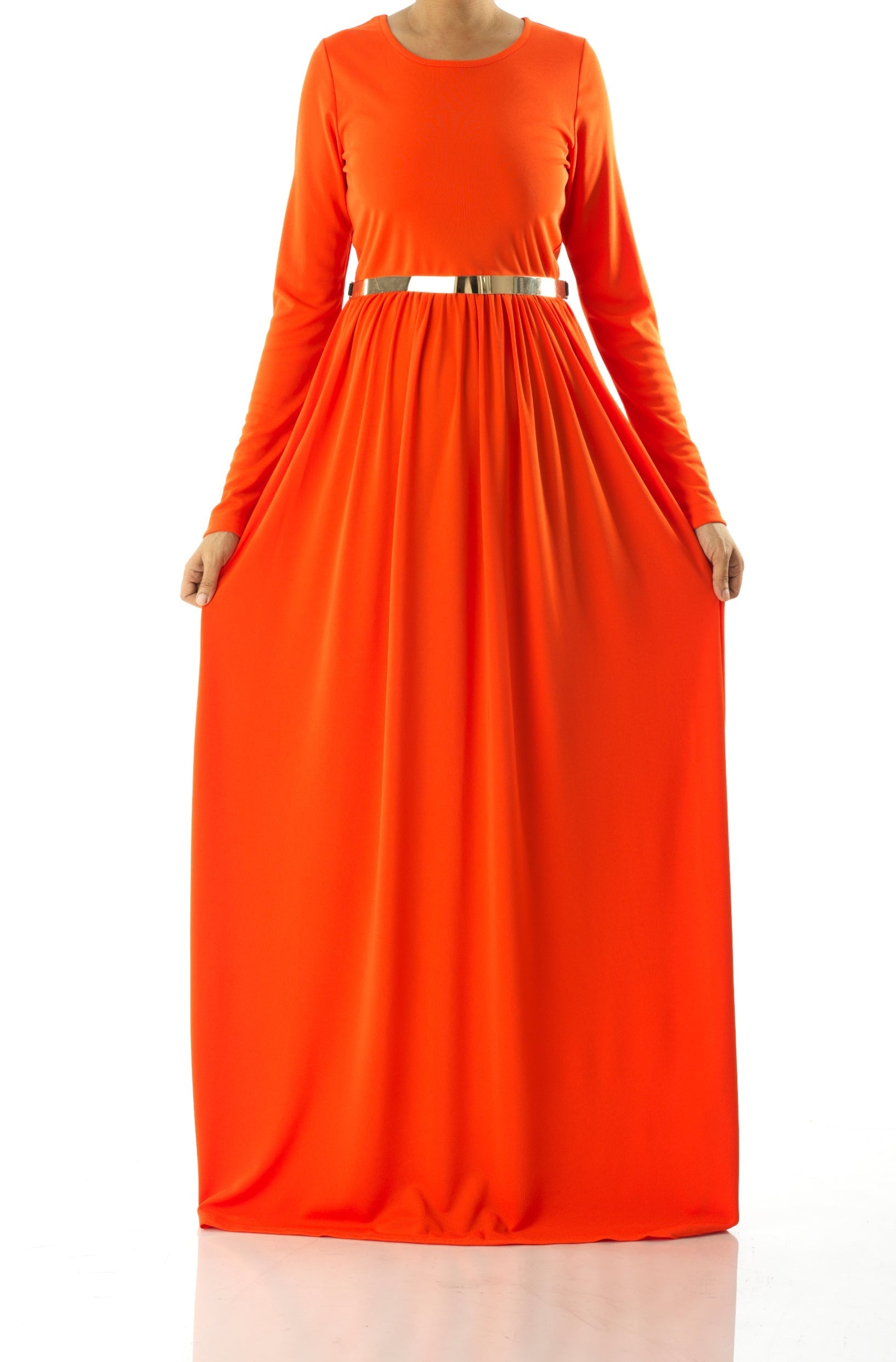 Neon Orange original Milk Silk Maxi Dress Kabayare