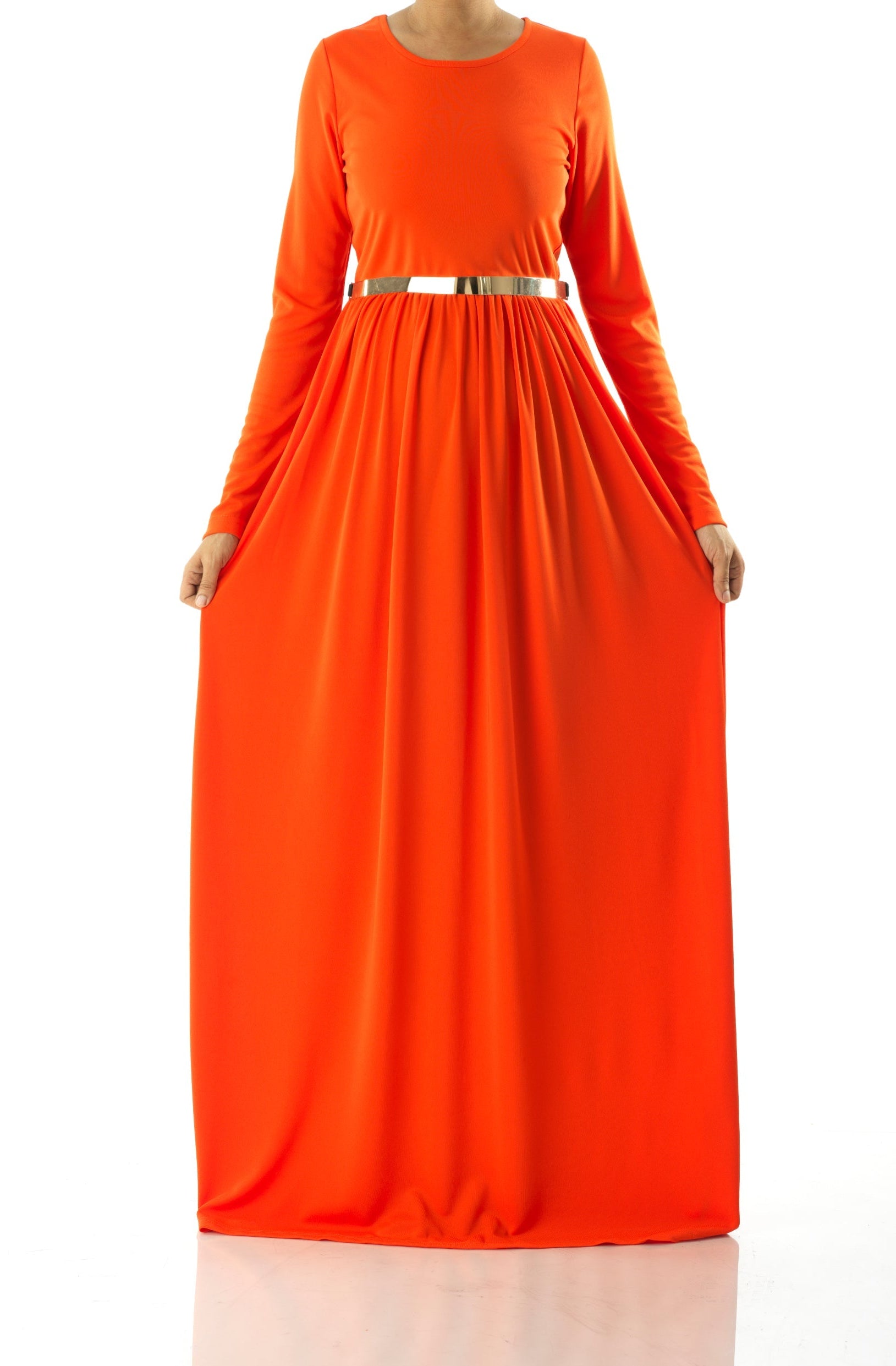 Neon Orange original Milk Silk Maxi Dress Kabayare
