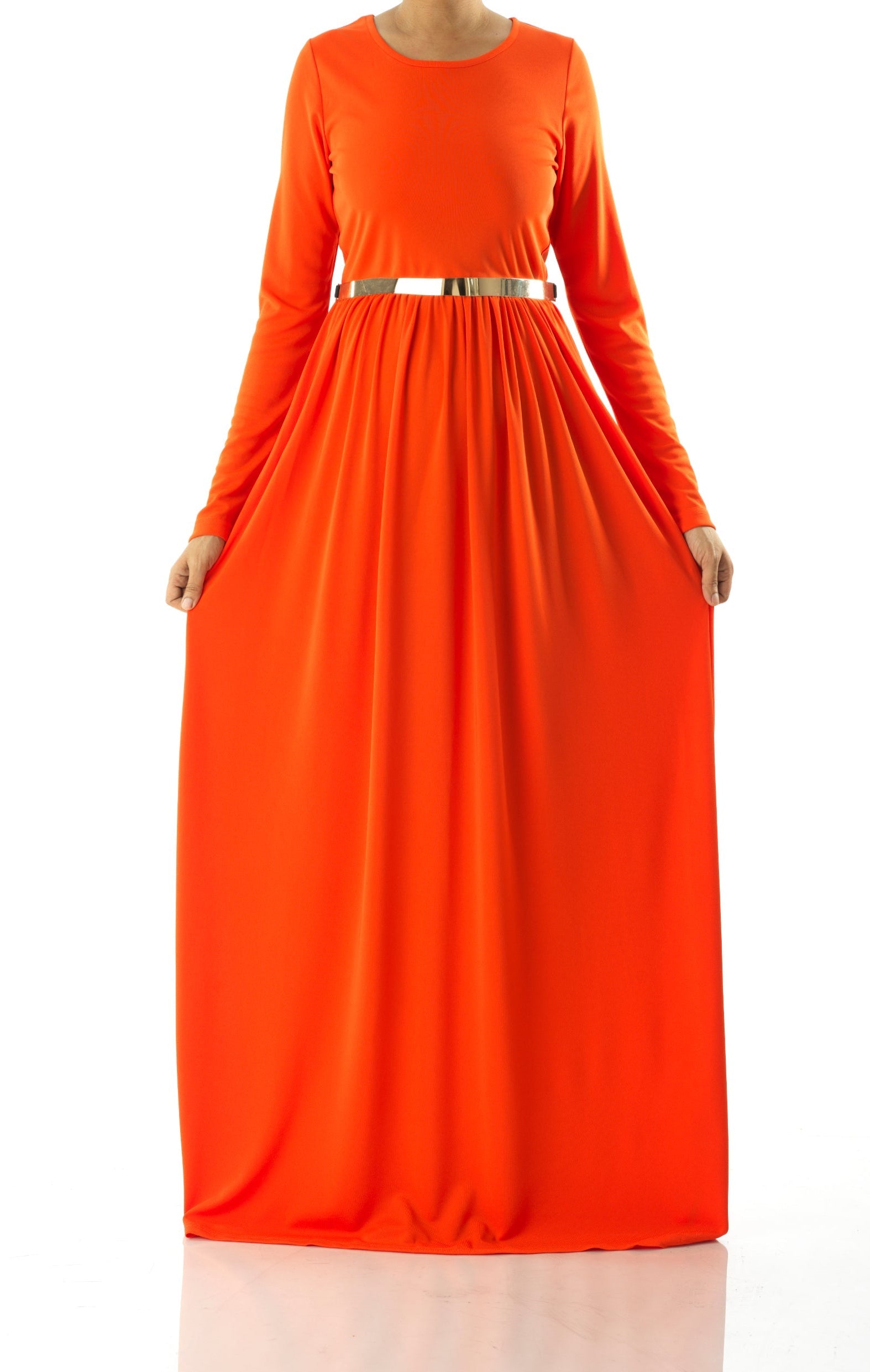 Neon Orange original Milk Silk Maxi Dress Kabayare