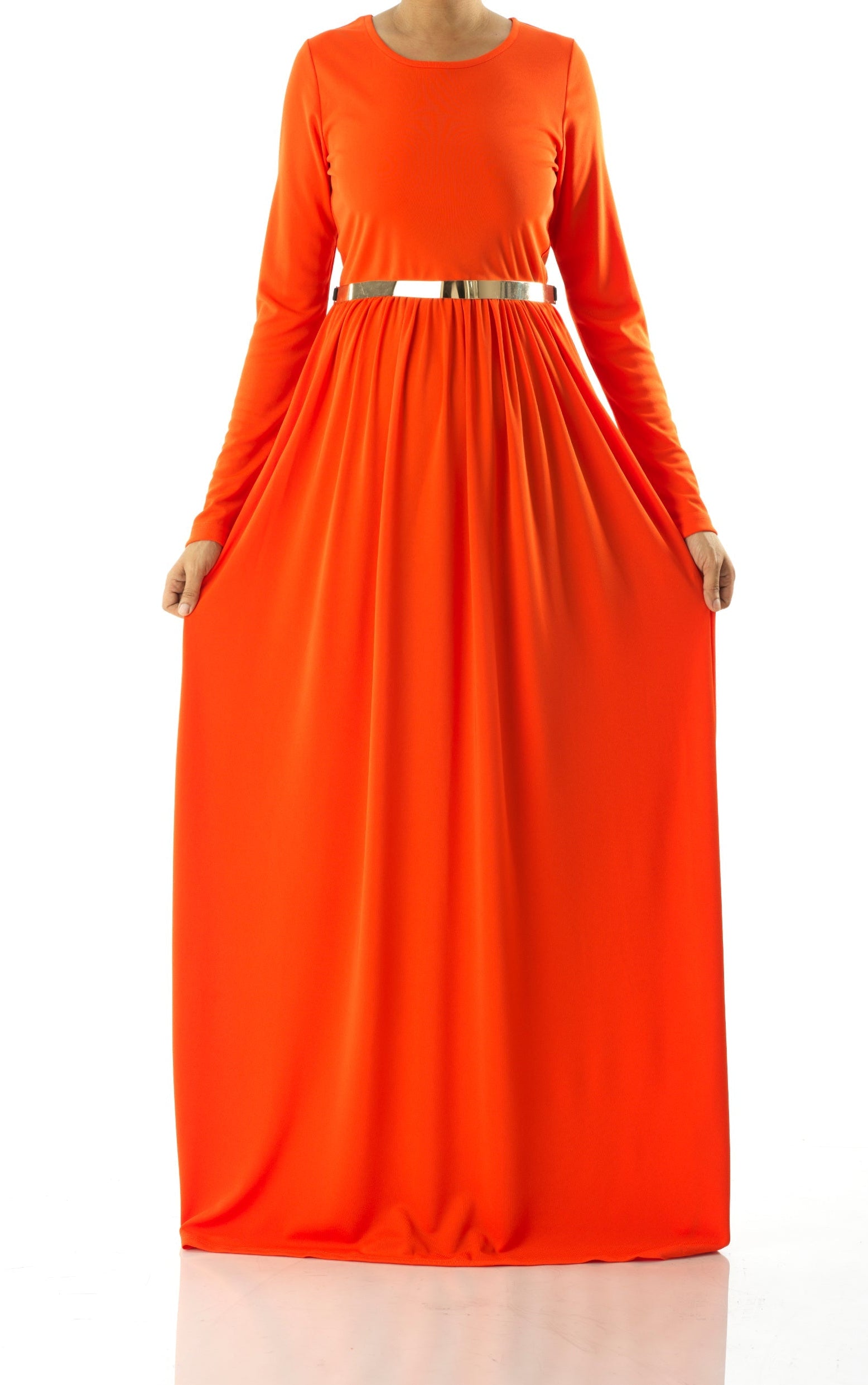 Neon Orange original Milk Silk Maxi Dress Kabayare