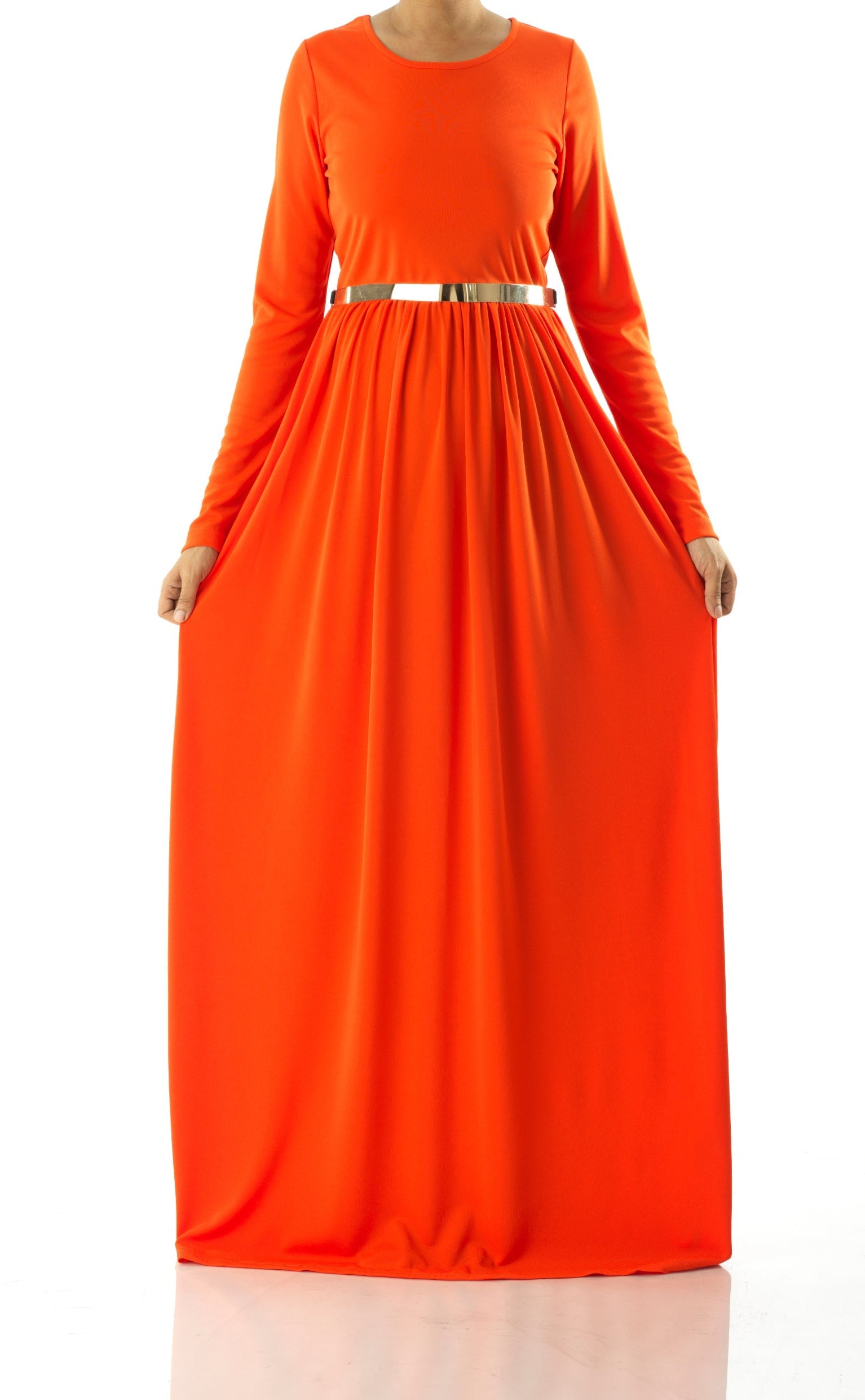 Neon Orange original Milk Silk Maxi Dress Kabayare