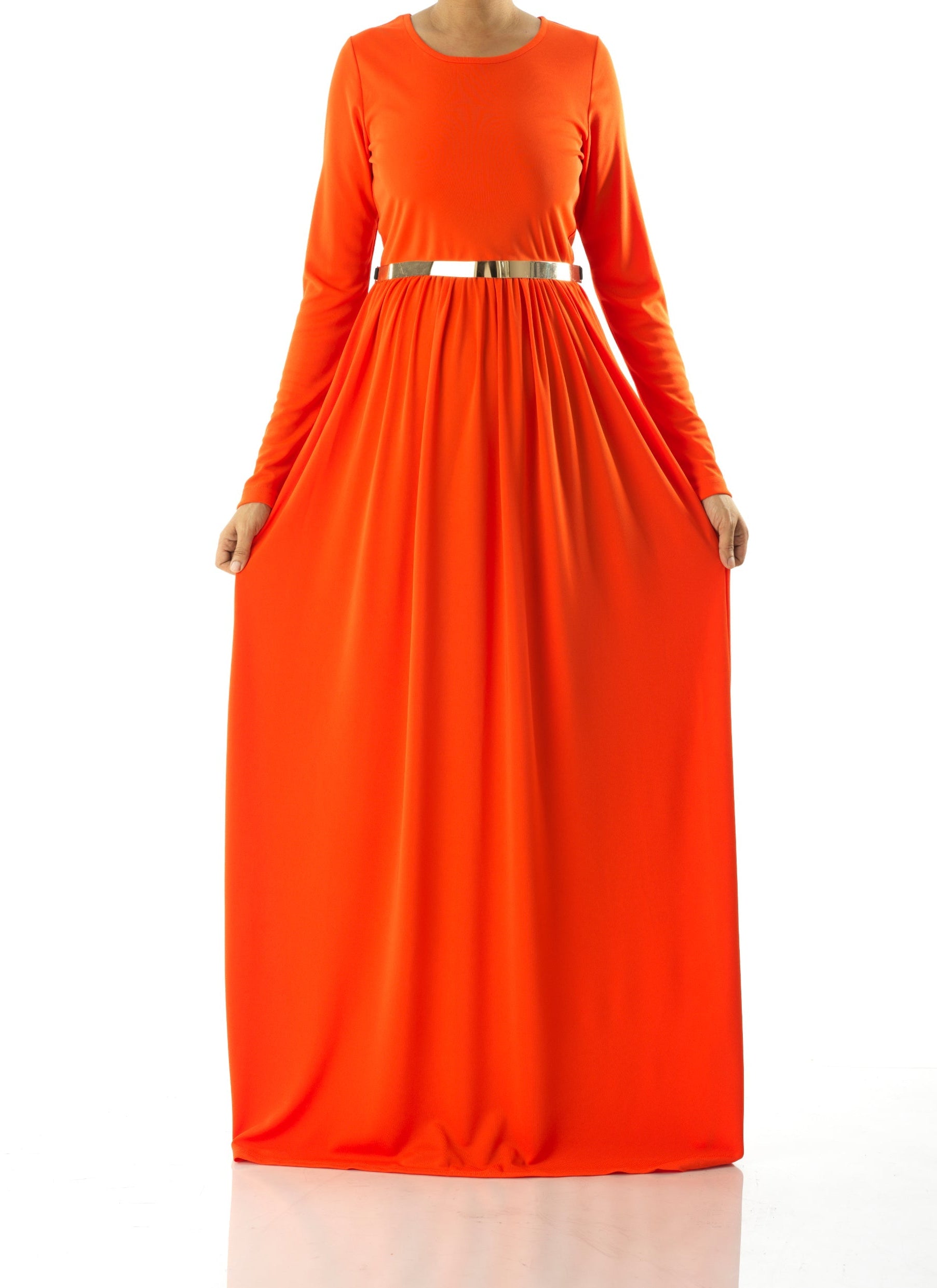 Neon Orange original Milk Silk Maxi Dress Kabayare