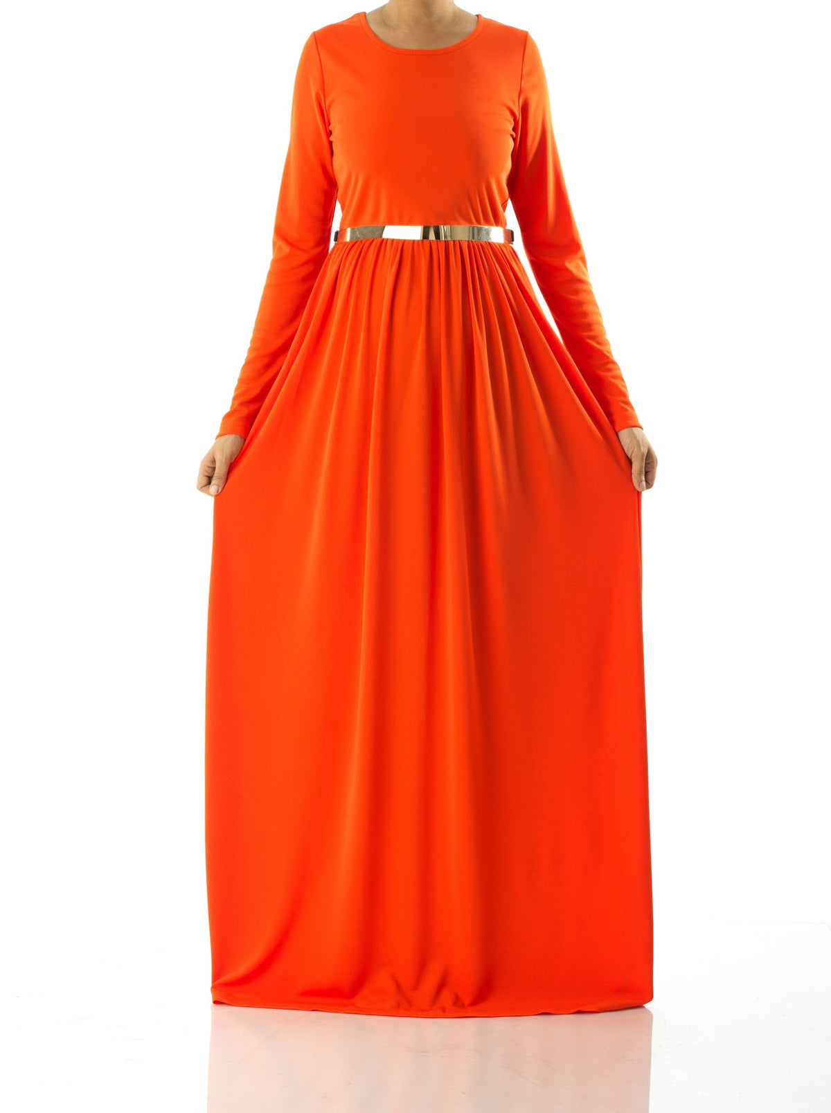 Neon Orange original Milk Silk Maxi Dress Kabayare