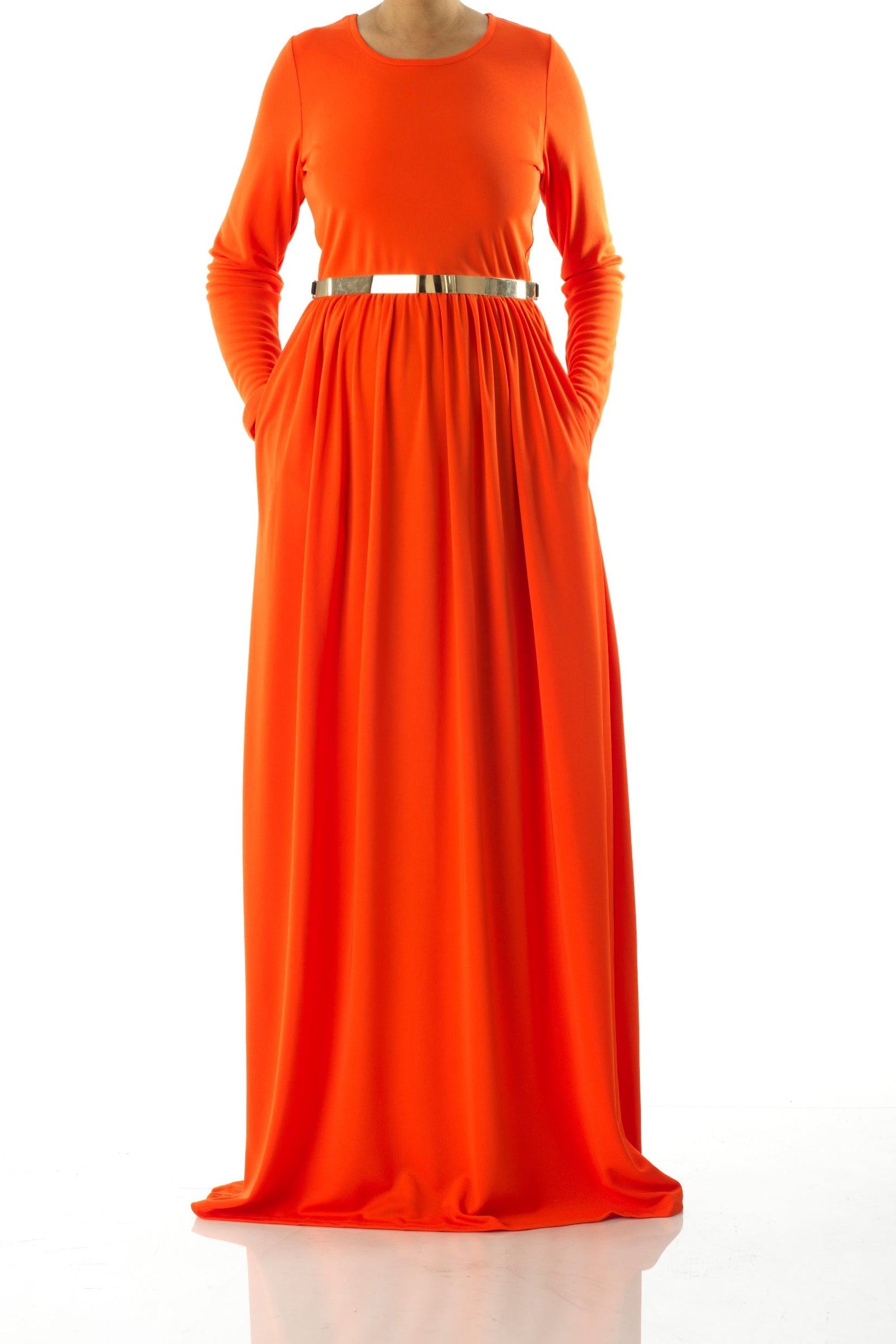 Neon Orange original Milk Silk Maxi Dress Kabayare